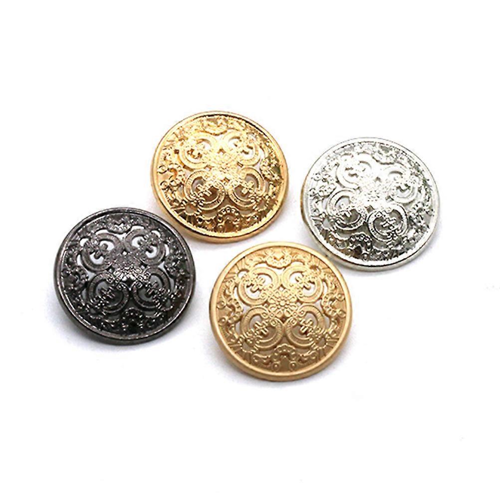 Sewing Fastener 120Pcs Metal Hollow-Out Button for Creative Decoration