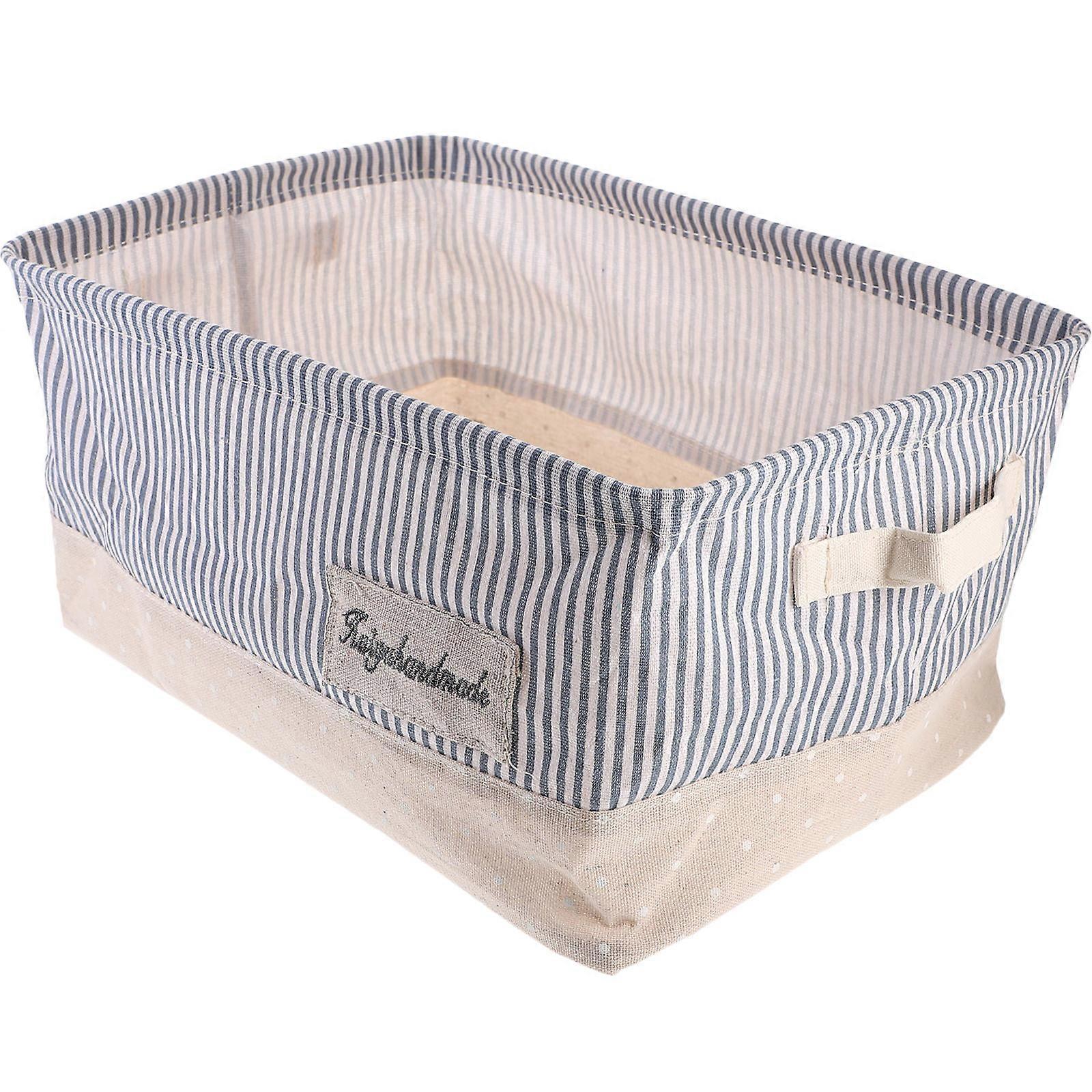Cloth Storage Organizer Foldable Box Blue Rectangular Home Storage Simple Style 1Pack