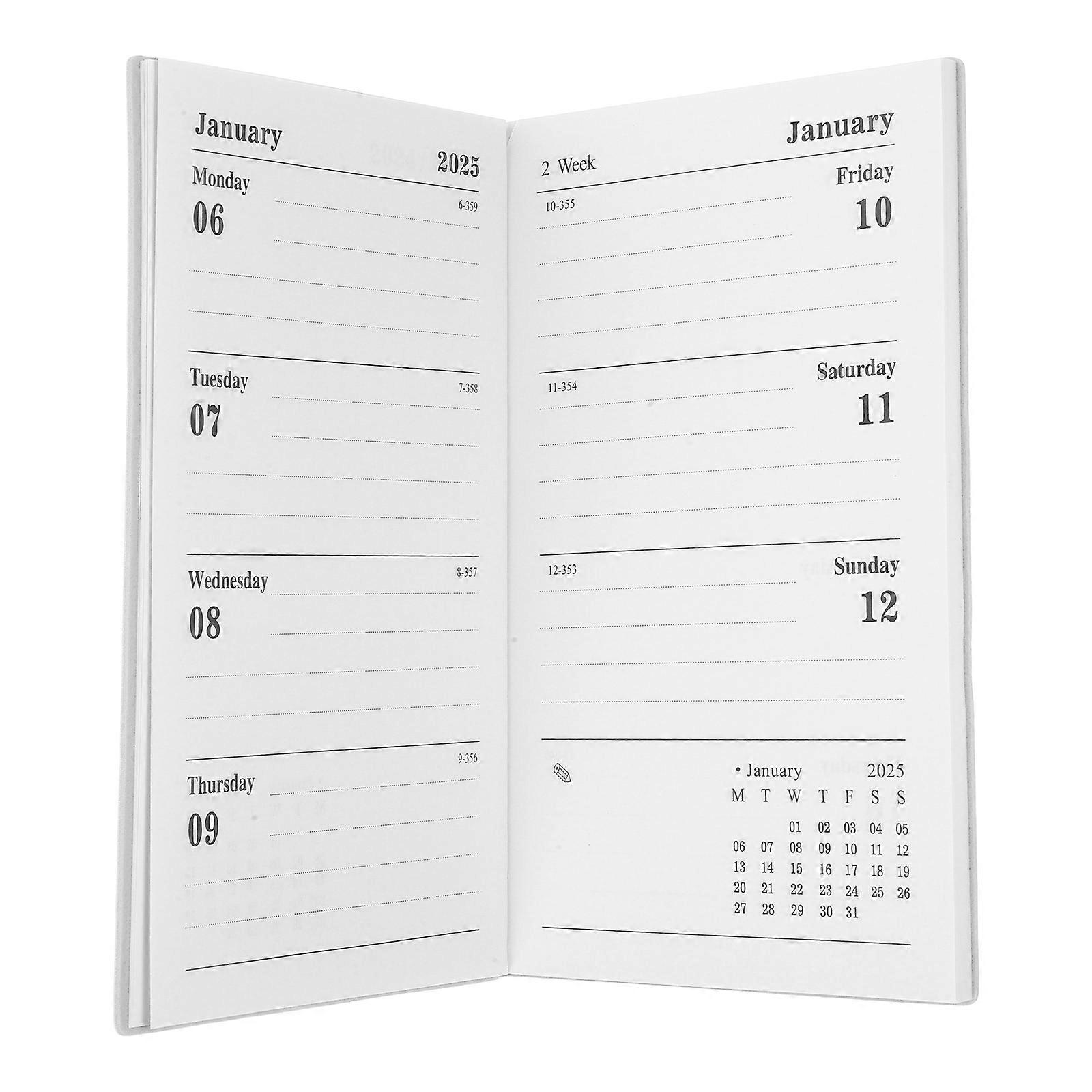 Slim Violet Planner 2025 with Weekly Schedule for Home Use 5Pcs Pack