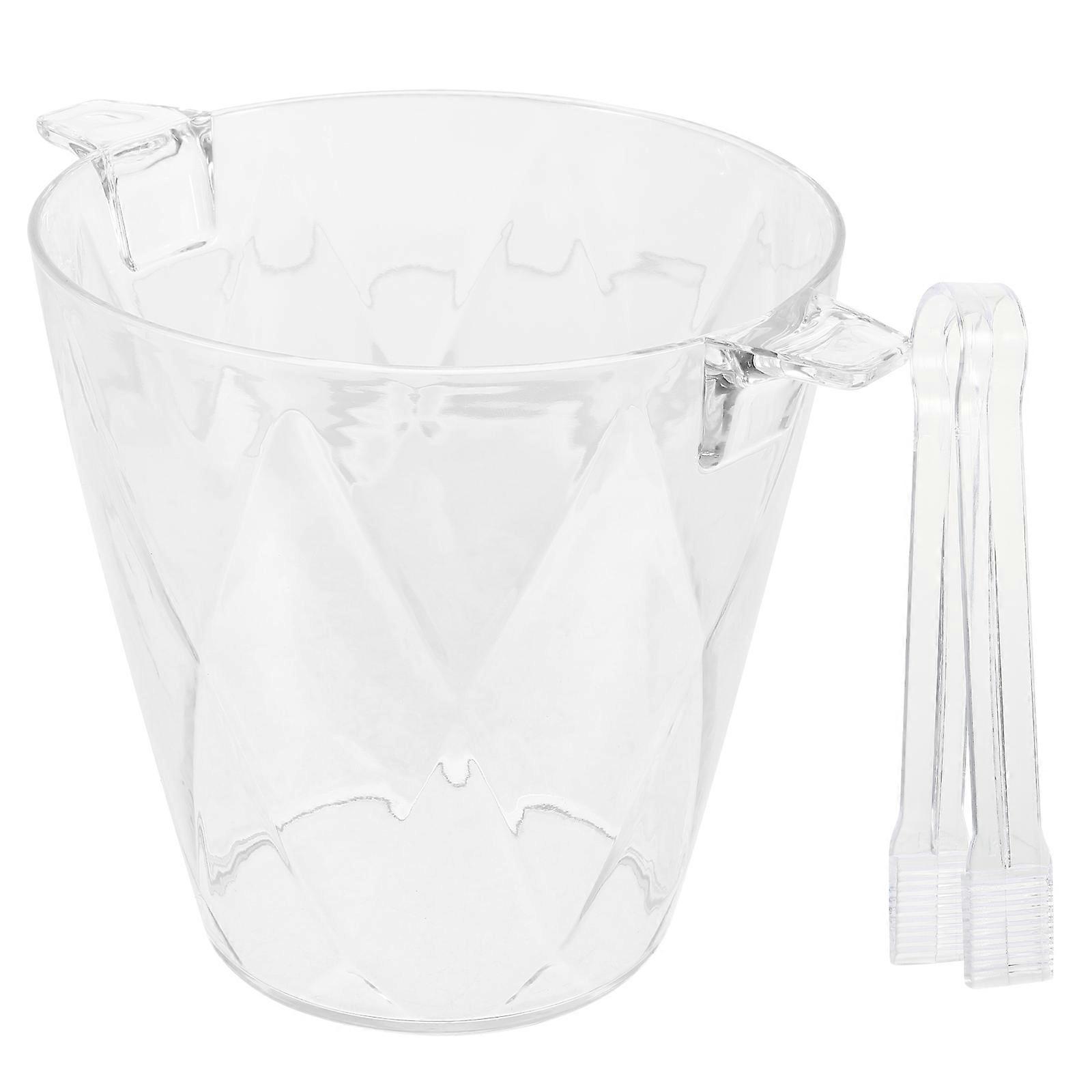 Transparent Acrylic Ice Cube Bucket for Bar Use 2Pcs Handheld Household Bucket