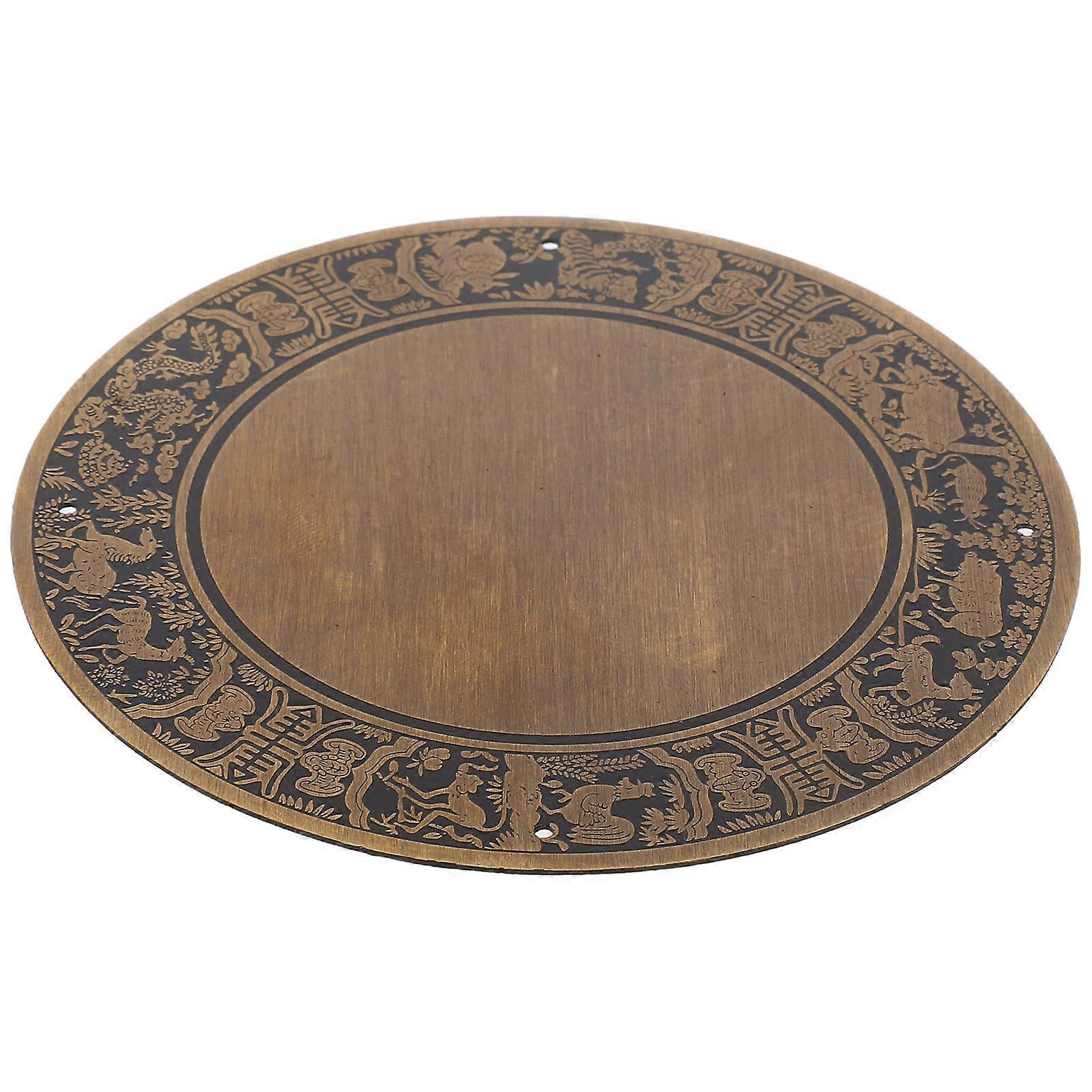 Chinese Zodiac Design Brass Backplate For Storage Unit And Cabinet Surface With Golden Color 2Pcs