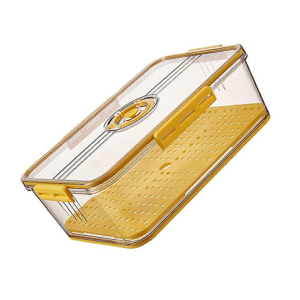 Food Storage Box Kitchen Preservation Box for Home 1Pcs Yellow Container