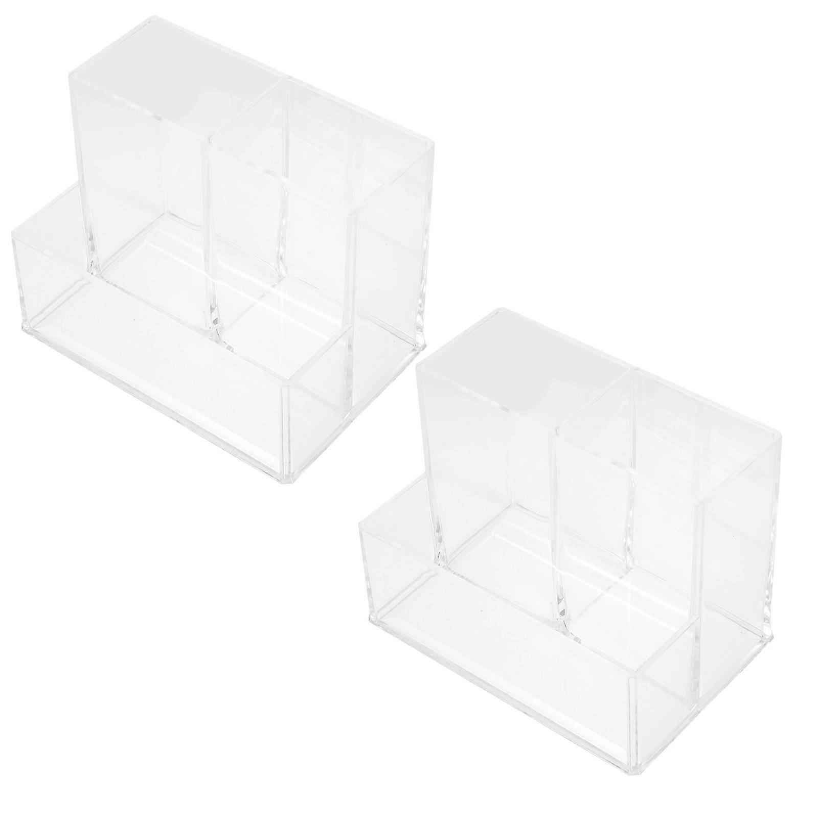 8Pcs Acrylic Pen Holder for Storage Multi-Grid Makeup Brush Container