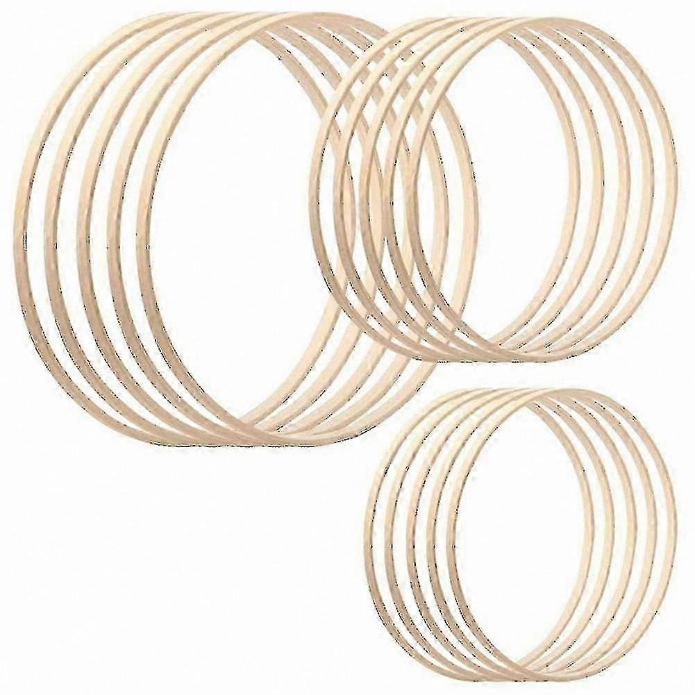 Bamboo Wedding Decor Rings, 15 Pack Multi-Sized Floral Hoops for Craft Projects and Event Styling