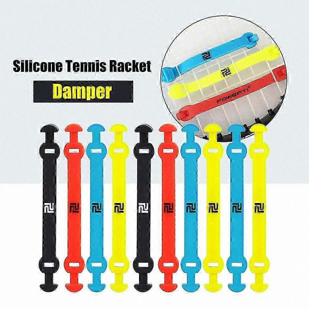 10-Pack Silicone Tennis Racket Dampeners for Vibration Absorption and Shock Reduction Straps