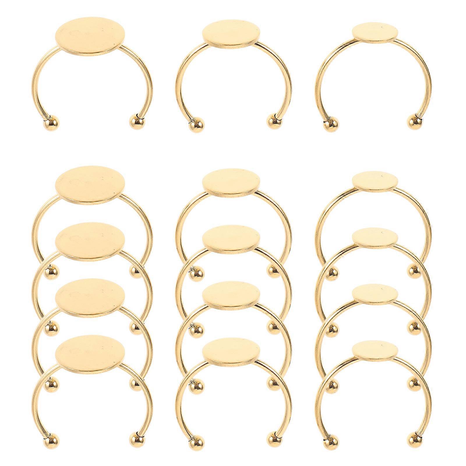 90Pcs Adjustable Golden Ring Base Blanks for Jewelry Making DIY