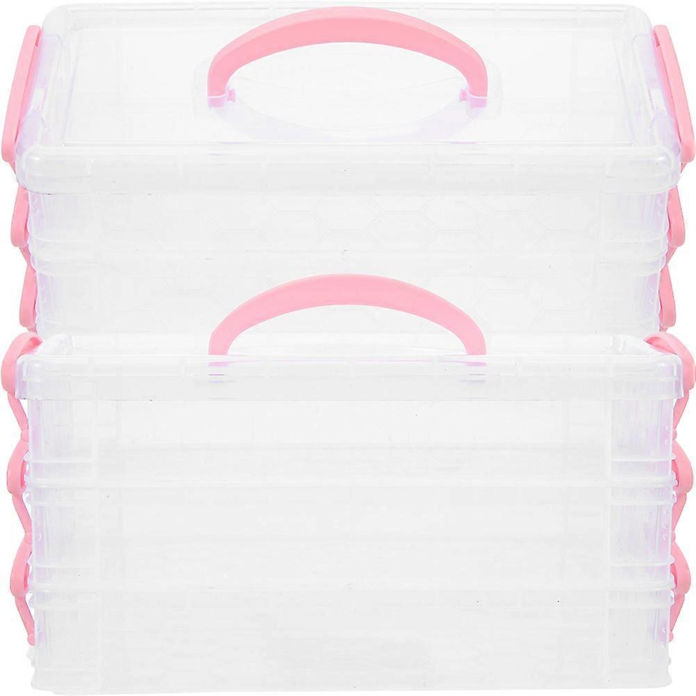 Stackable Pencil Container 3-Layers Stationery Boxes for 8Pcs Home Use