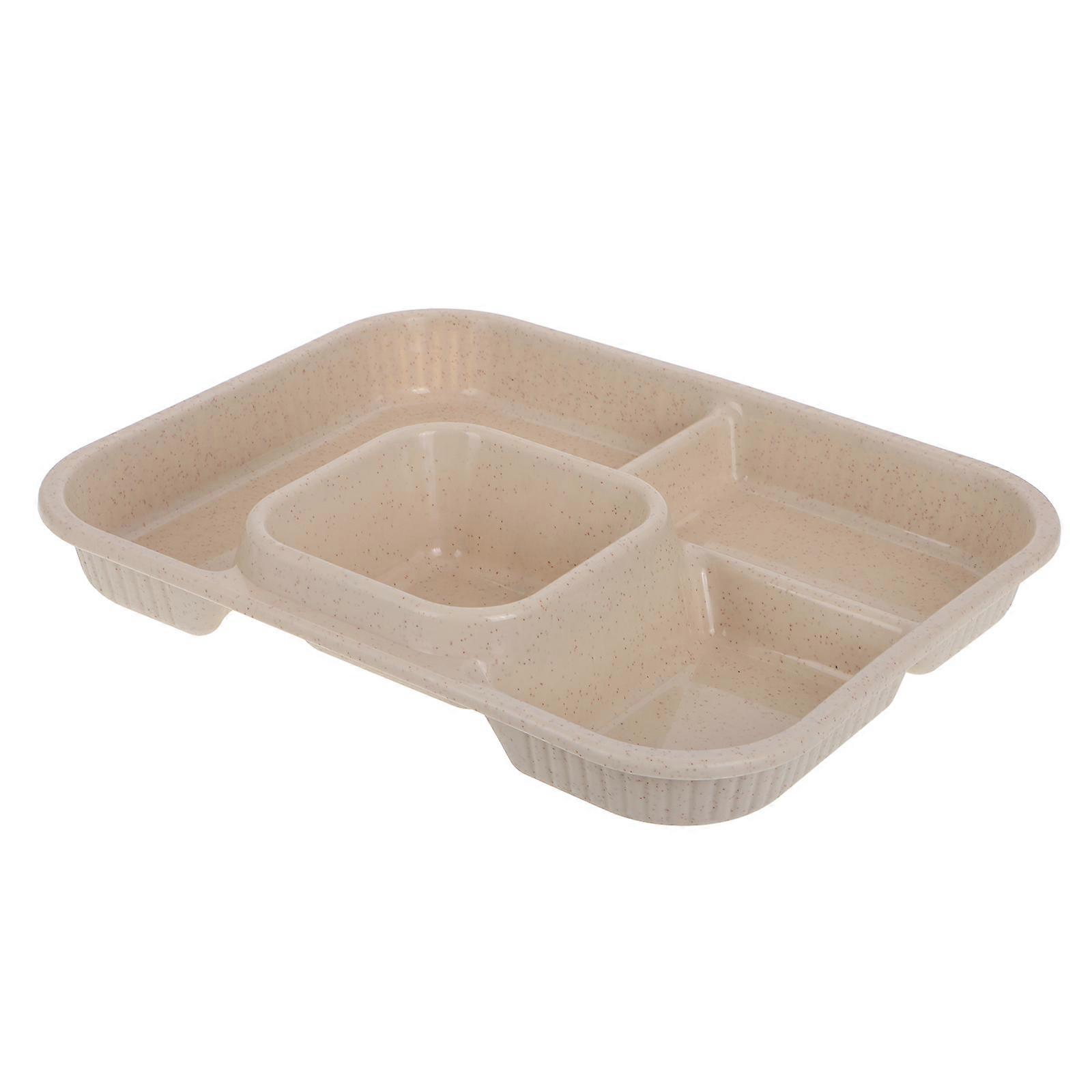 Divided Plate for Dinner 4 Compartments with 3Pcs Reusable Snack Plates