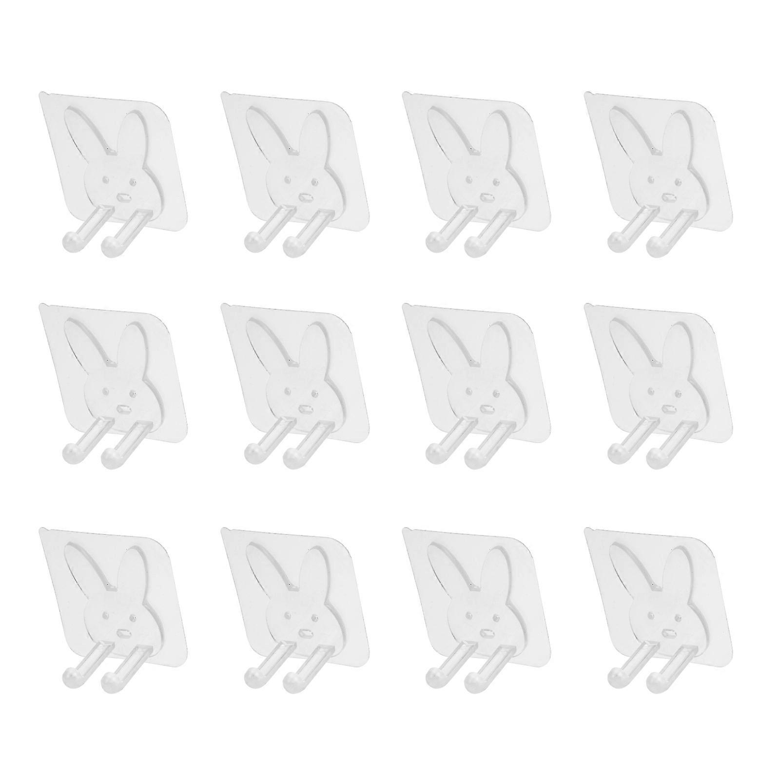 Self Adhesive Acrylic Wall Hook Transparent Hooks for Hanging 12Pcs Heavy Duty