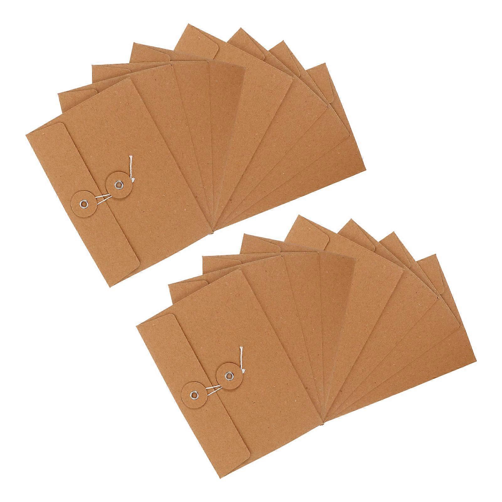 File Wallet Envelopes Rectangular Document Organizers Office Supplies Brown 17.00X11.50X0.10CM Winding Design 20Pcs