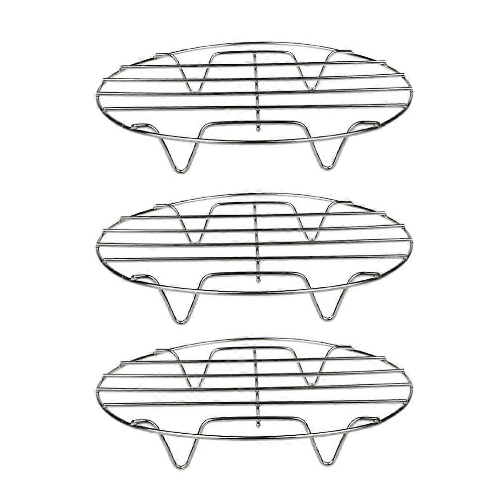 Round Steamer Rack 3Pcs Silver Versatile-Fit Steamer Rack Stand for Cooking