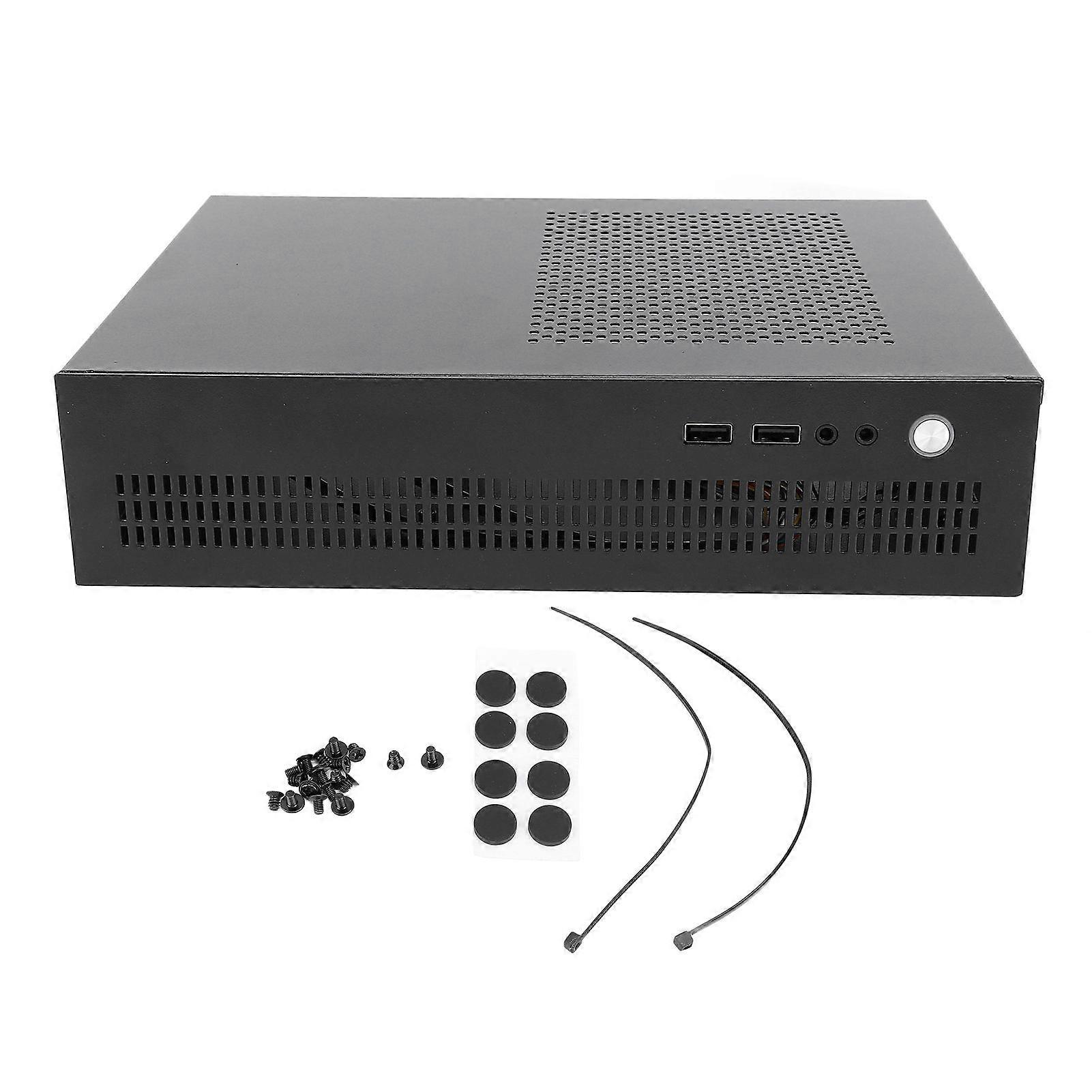 Small ITX Case Steel Support SSD 50mm CPU Cooler Compact PC Case with USB 2.0 Interface for Gaming Computer