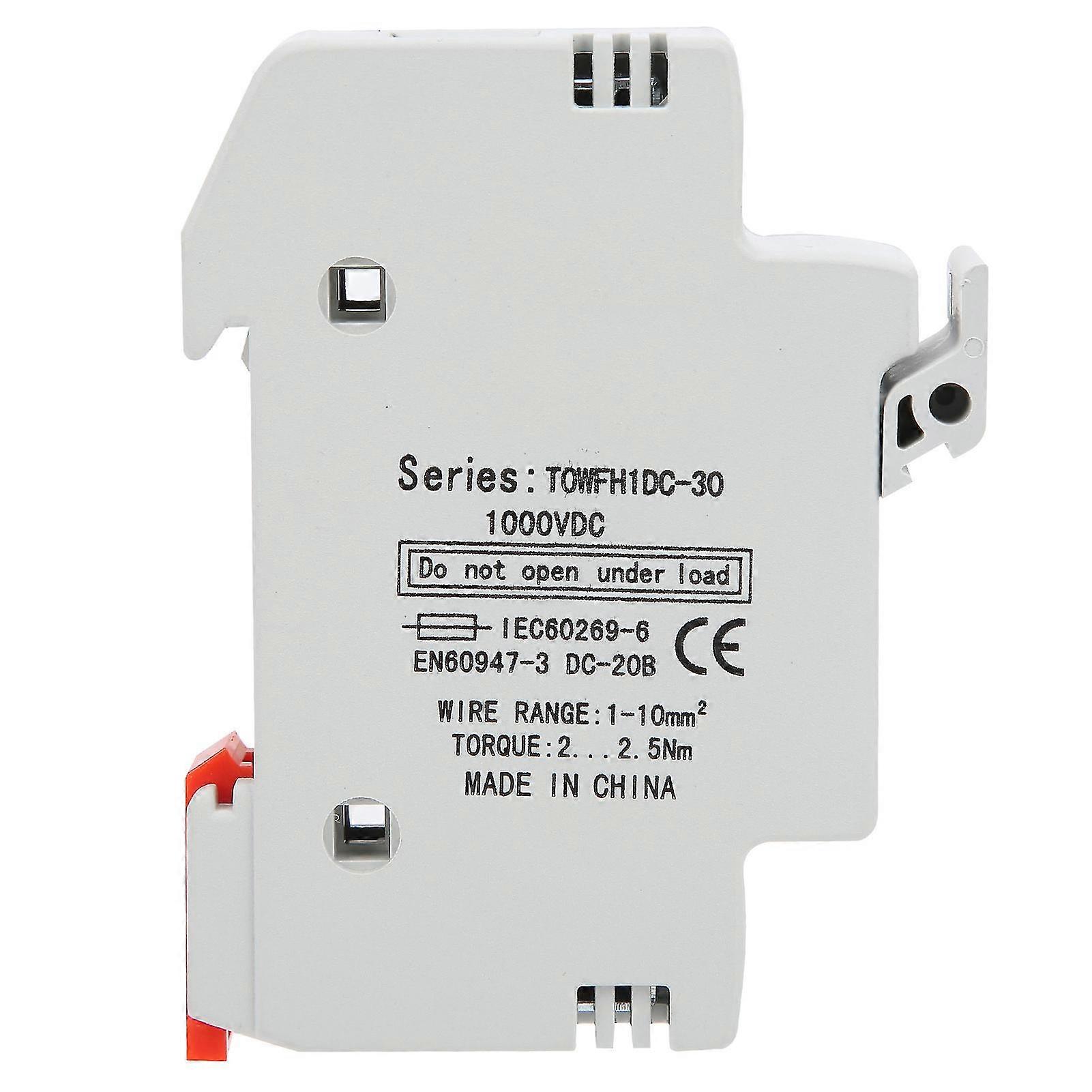 Fuse Holder Base DIN Rail Mount Power Distribution Control Equipment TOWFH1DC 1000VDC 1P 25-26