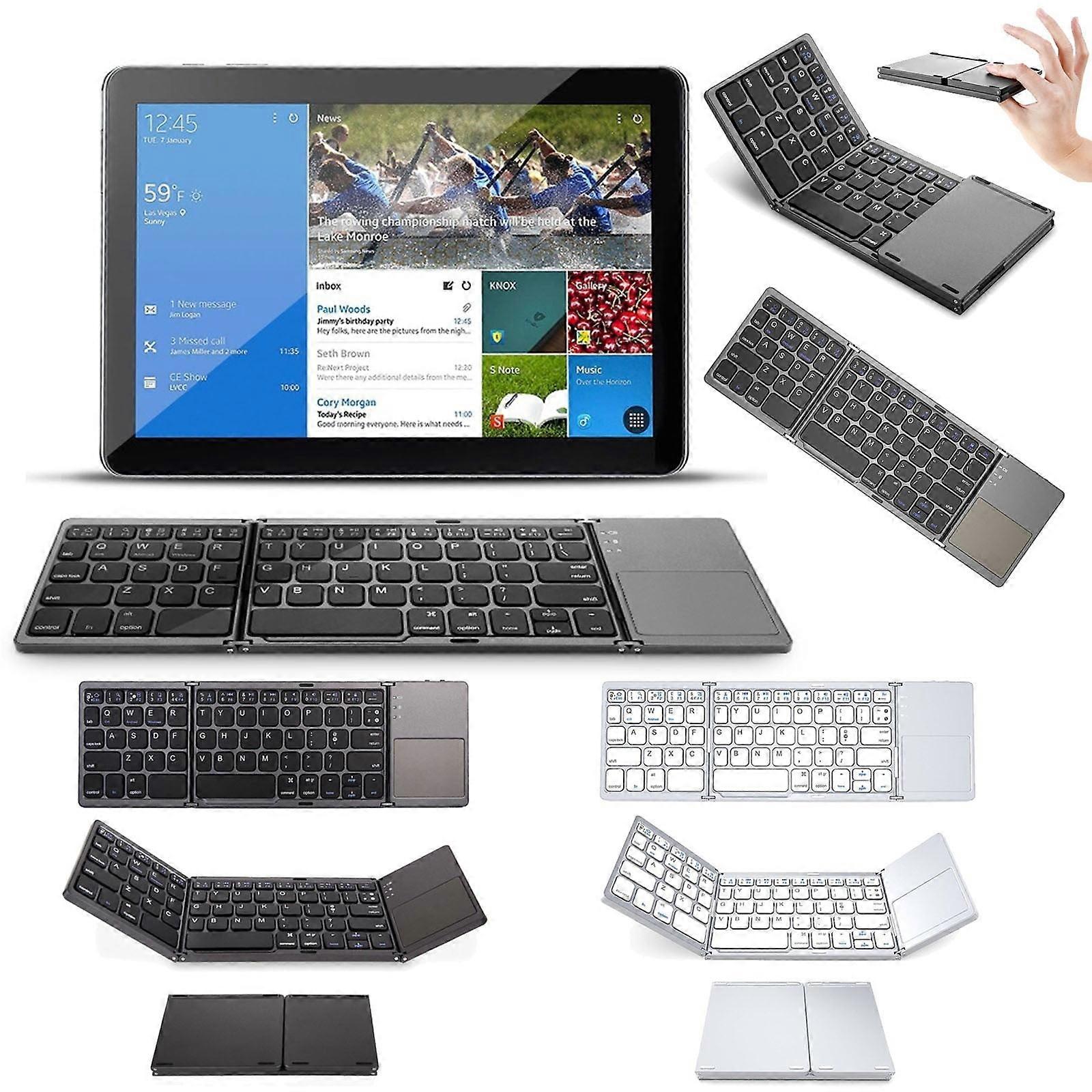 Mini Folding Keyboard Wireless with Touchpad, Compatible with Android/iOS/Tablet - Portable Universal Foldable Design