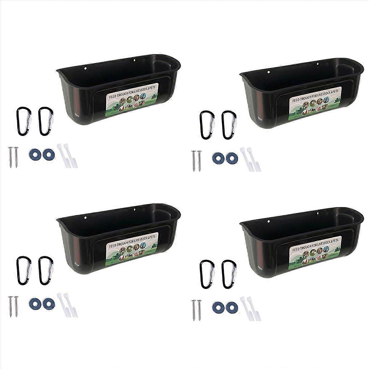 2Pack Duck Feeder Fence Hanging Feed Trough Goose Turkey Trough with Clips