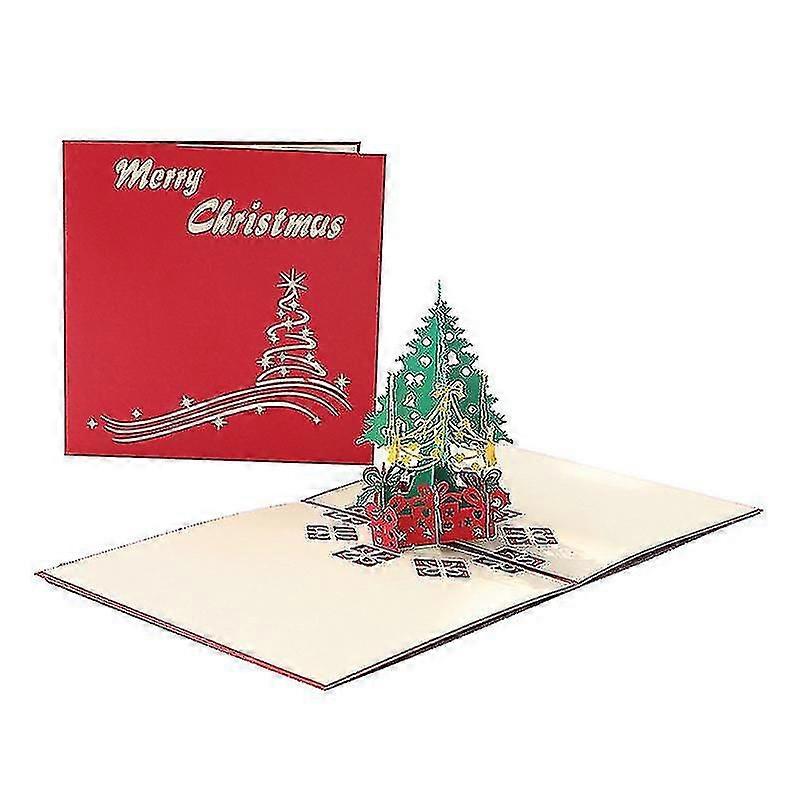 Tarjetas de Navidad 3D, Tarjeta de Navidad Pop-Up, Tarjetas de Felicitación de Navidad con sobres, Mejor Regalo Para Navidad, Tarjeta de Regalo de Navidad2pcs-rojo (ruipei)
