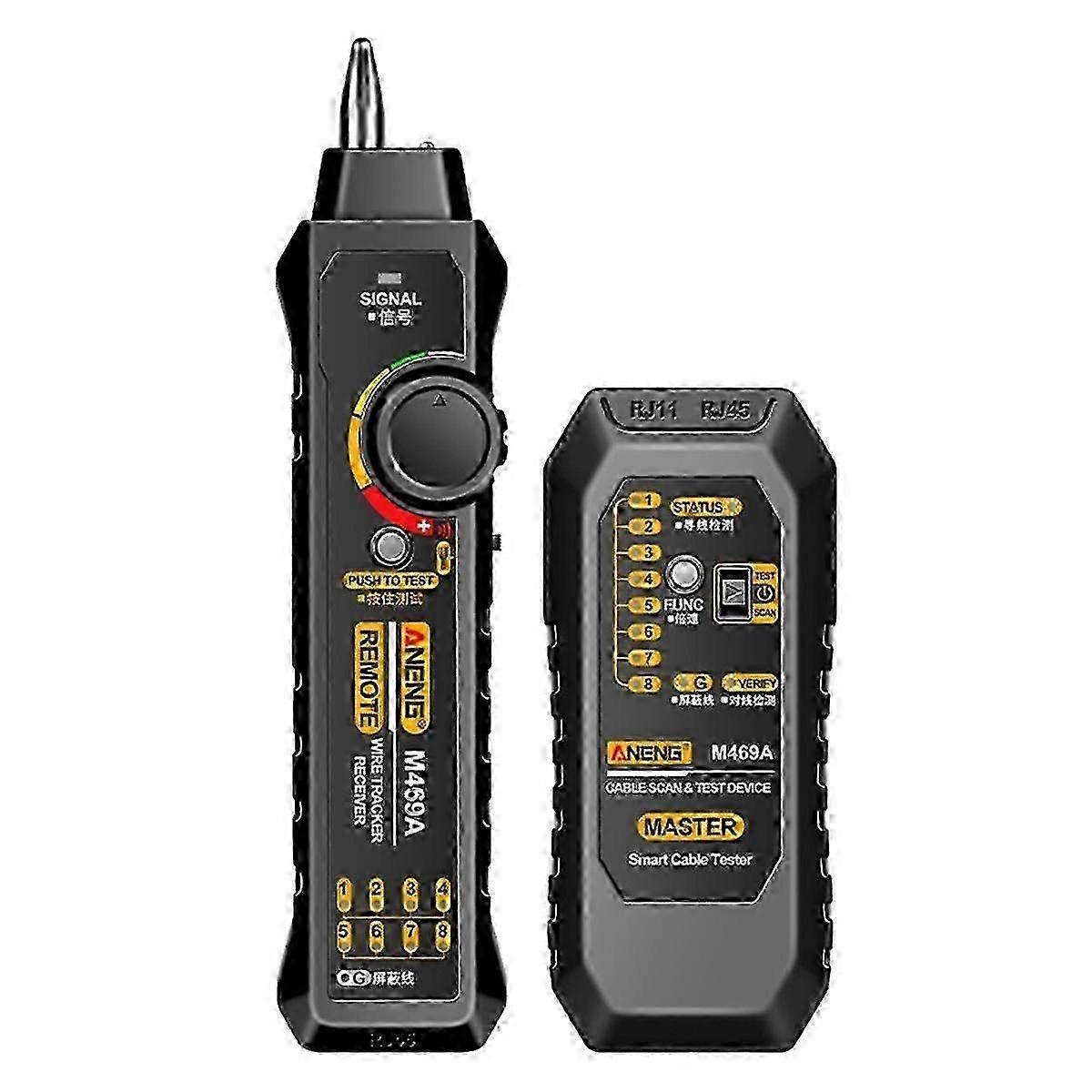 M469a Network Cable Finder Rj45 Rj11 Lan Cable Finder Tester Anti-interference Testing Instrument Network Repair,black