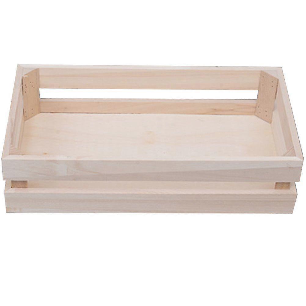 Wooden Storage Basket Rectangle Small Toy Organizer Simple Sundries Storage Basket for Home