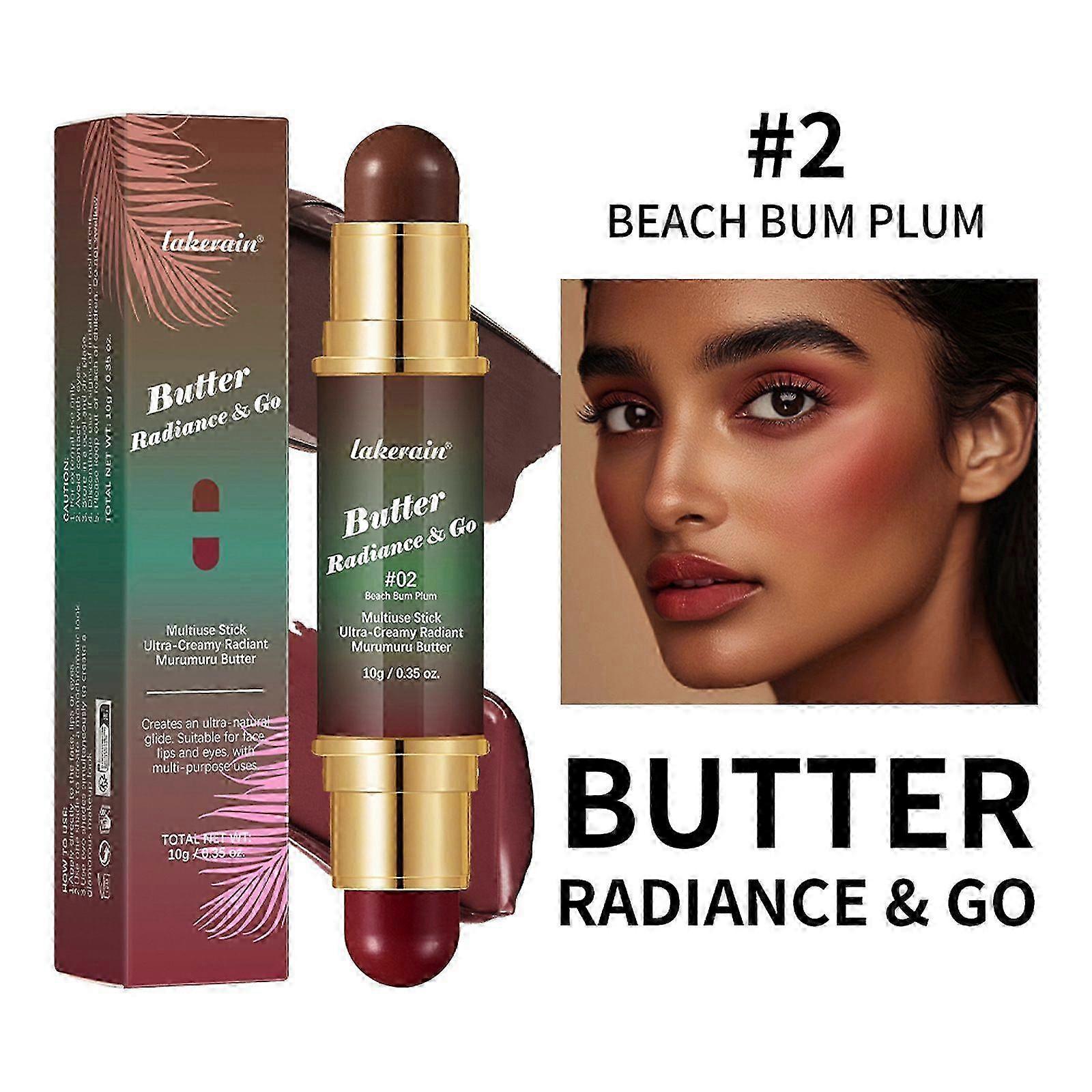 Butter Glow & Go Multiuse Stick, Dual-Ended Multiuse Makeup Bronzer Stick, Ultra-Creamy Radiant Finish Formula with Murumuru Butter, Vegan & Cruelty-F