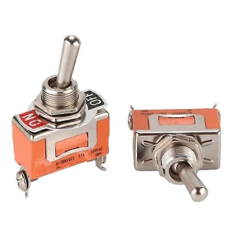1021 15A 250V AC SPST 2Position Pin Toggle Switch, 2Pcs