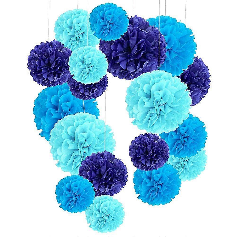 1 סט של 18 יחידות נייר פרח כדור חלת דבש כדור נייר פרח סט חלת ראווה קישוט תקרה פסטיבל פריסת מסיבת תפאורה לבית בר חנות קניון תפאורה 