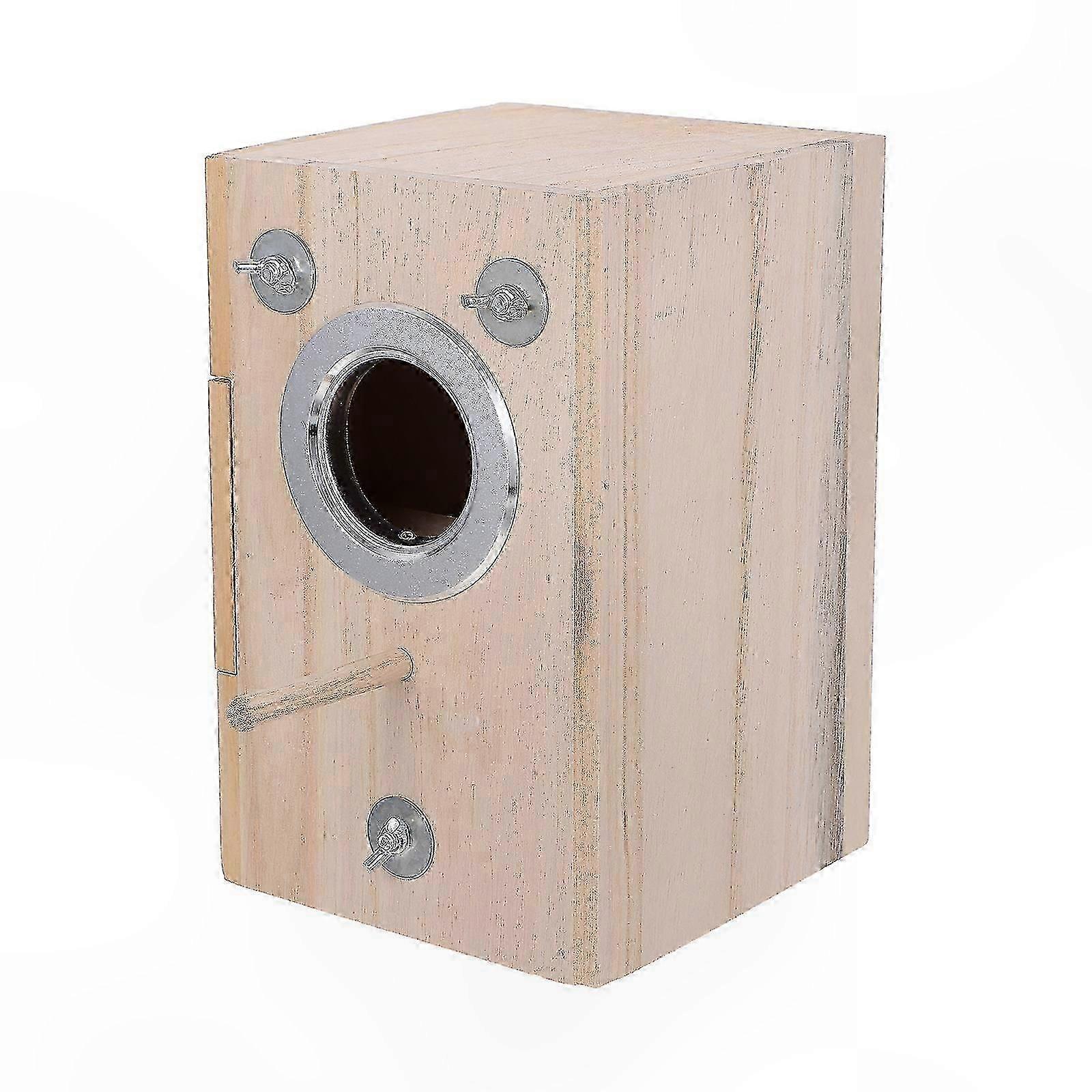 Natural Wood Parrot Breeding House for Mating and Nesting Parakeets