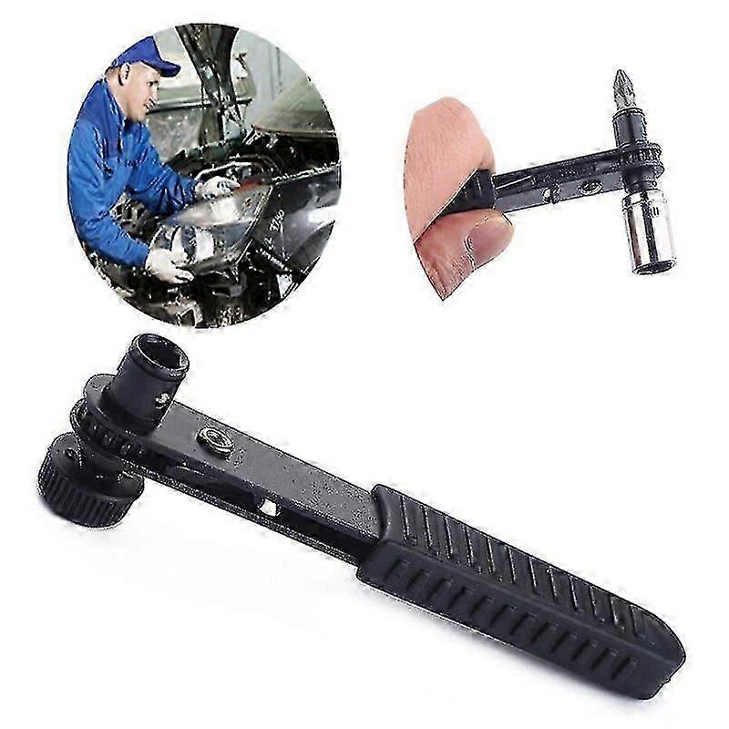 1pc Mini Ratchet Socket Wrench 1/4 Hexagonal Bidirectional Torque Rod Adjustable Fast Repair Tools
