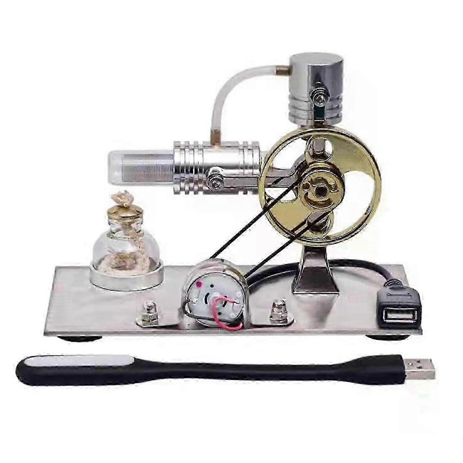 L-Shape Stirling Engine Model with USB Connector and Night Light,Stirling Engine Model Educational T