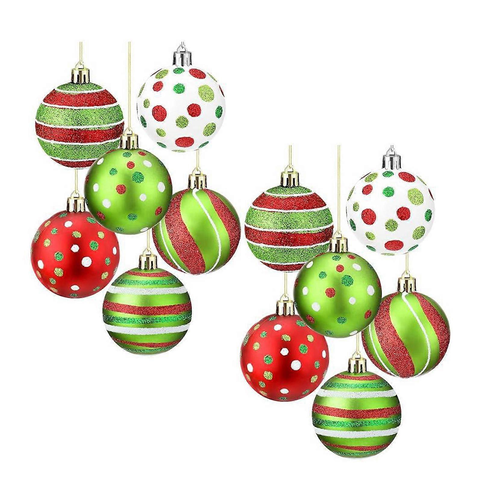 Set of 12 Yuletide Tree Hanging Sphere Ornament Christmas Tree Ornament Plastic Matte Sphere Holiday Homes Decors Multicolor
