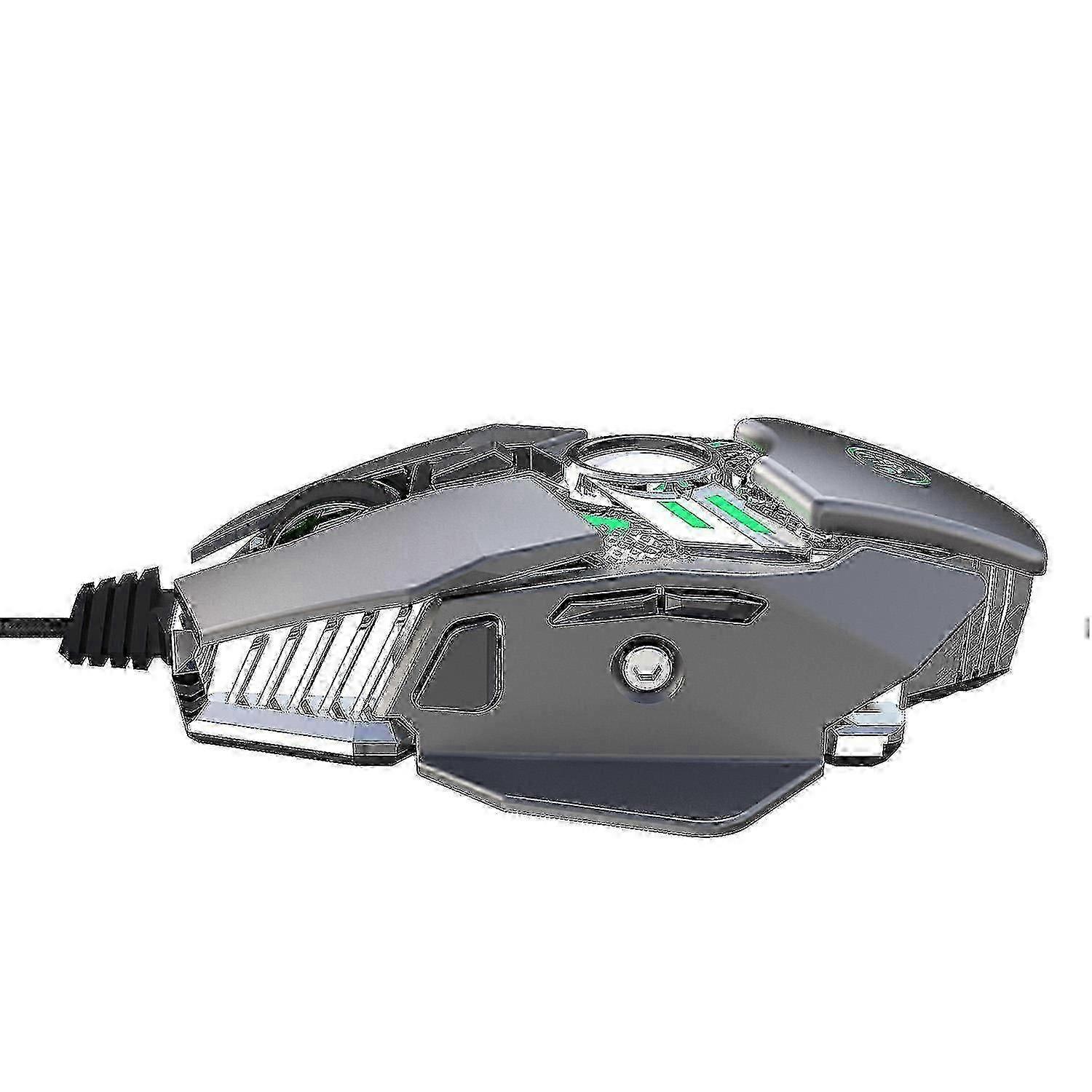 Mechanical Gaming Mouse 7-button Programmable Wired Mouse with Cool Lights
