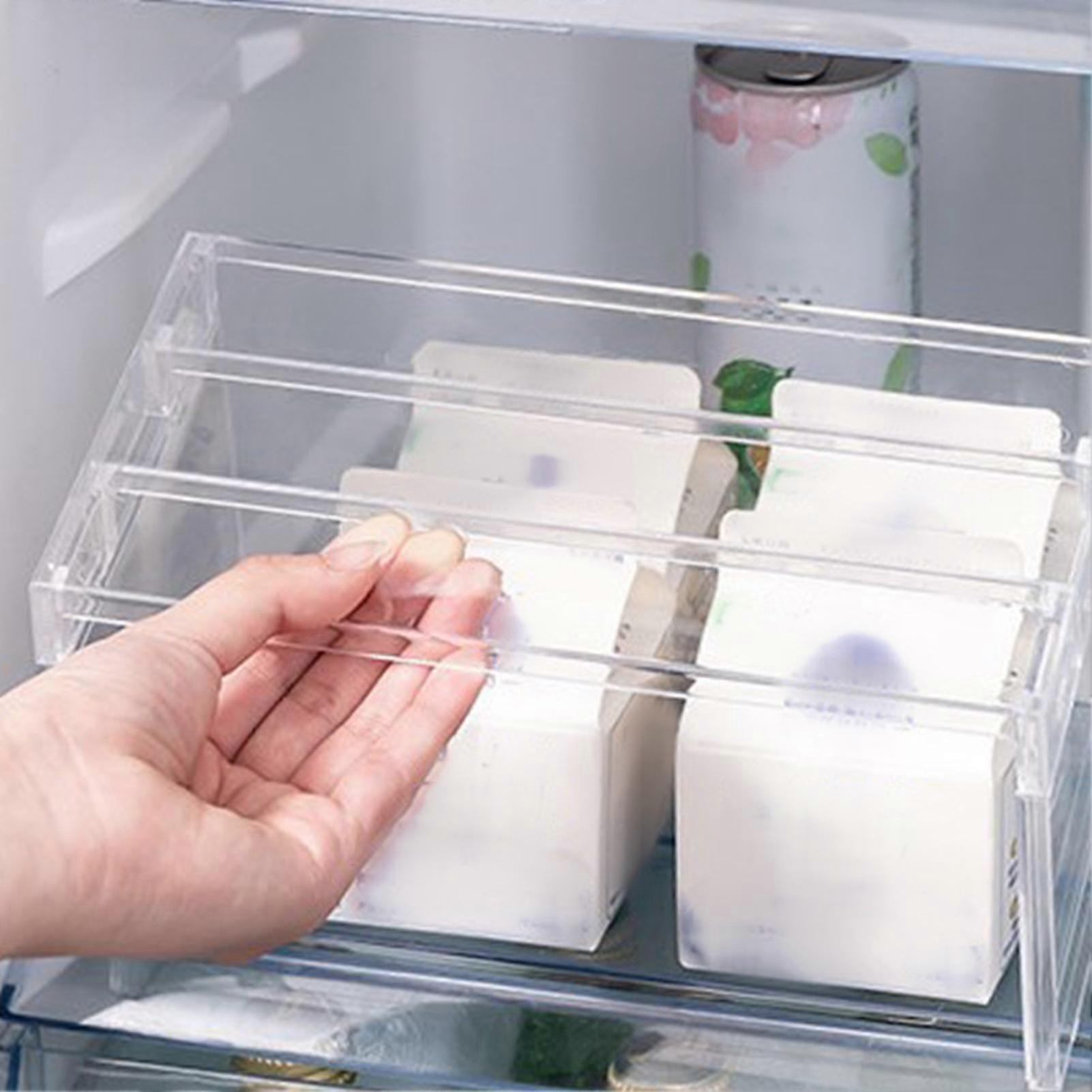 Multifunctional Fridge Organizer Shelf, Transparent Kitchen Bathroom Storage Separator