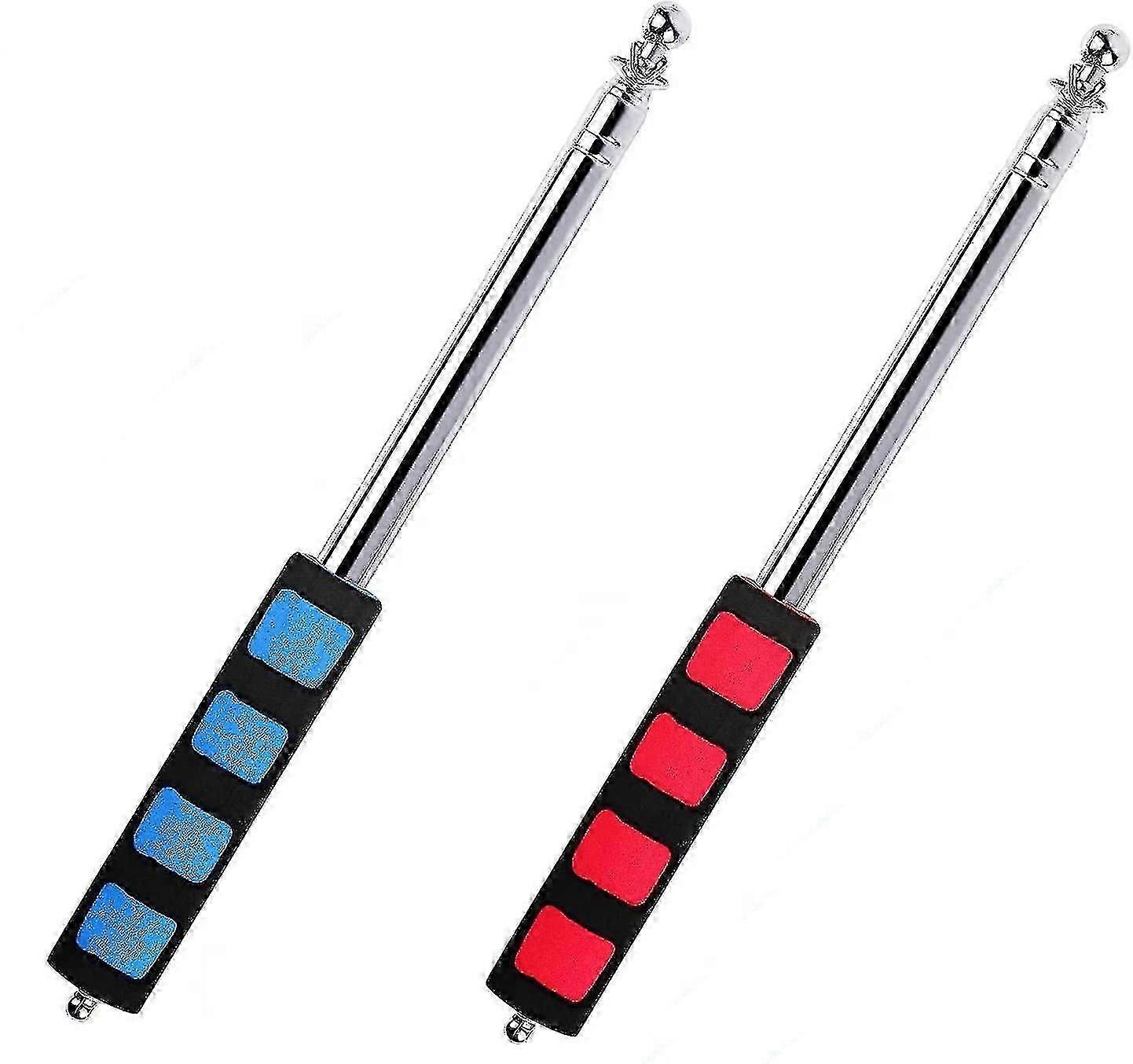 Mât de drapeau extensible pour l’enseignant avec 10 clips - portable en acier inoxydable