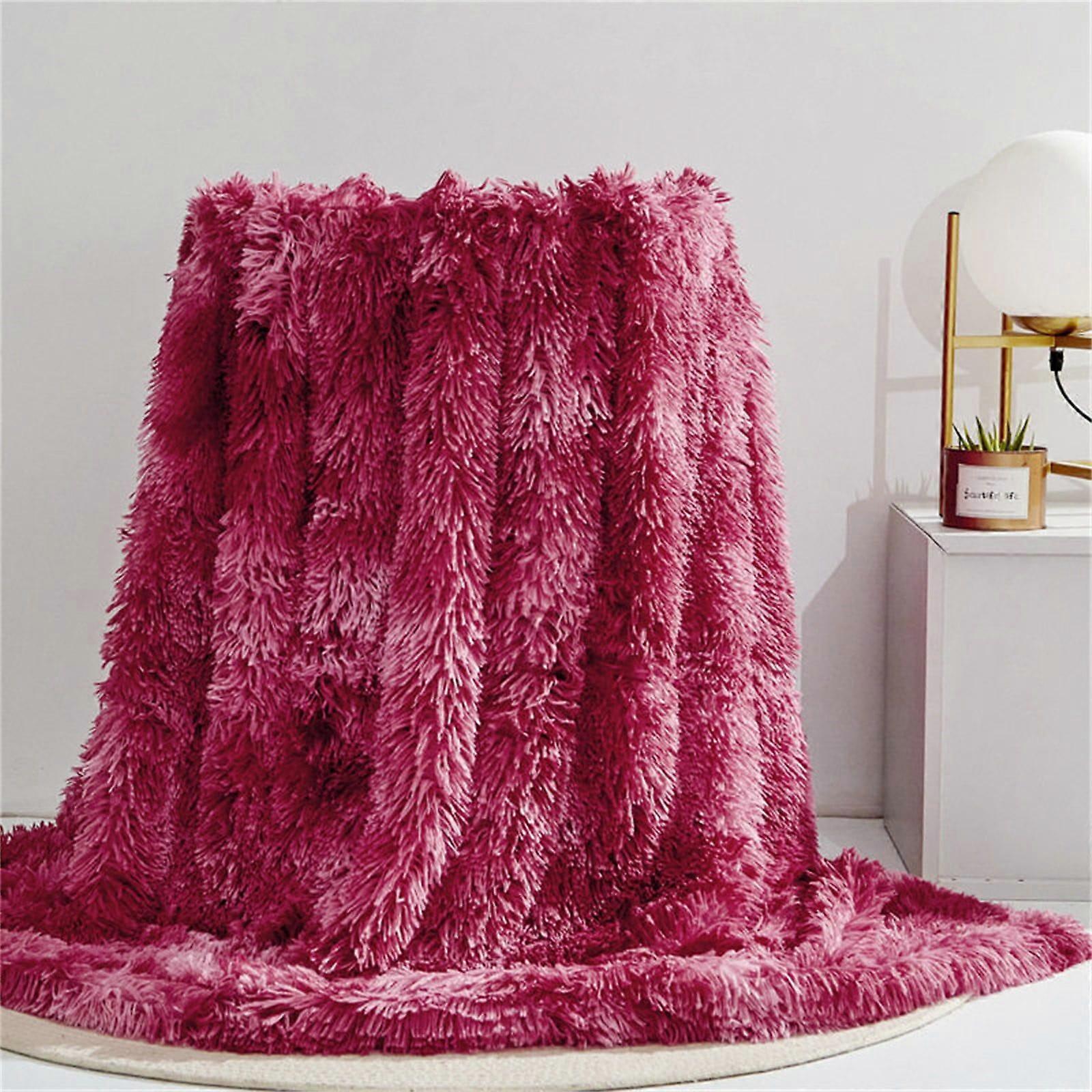 WJSXC Solid Color Plush Blanket Blanket Sofa Blanket Cover Blanket Bed Tail Blanket F