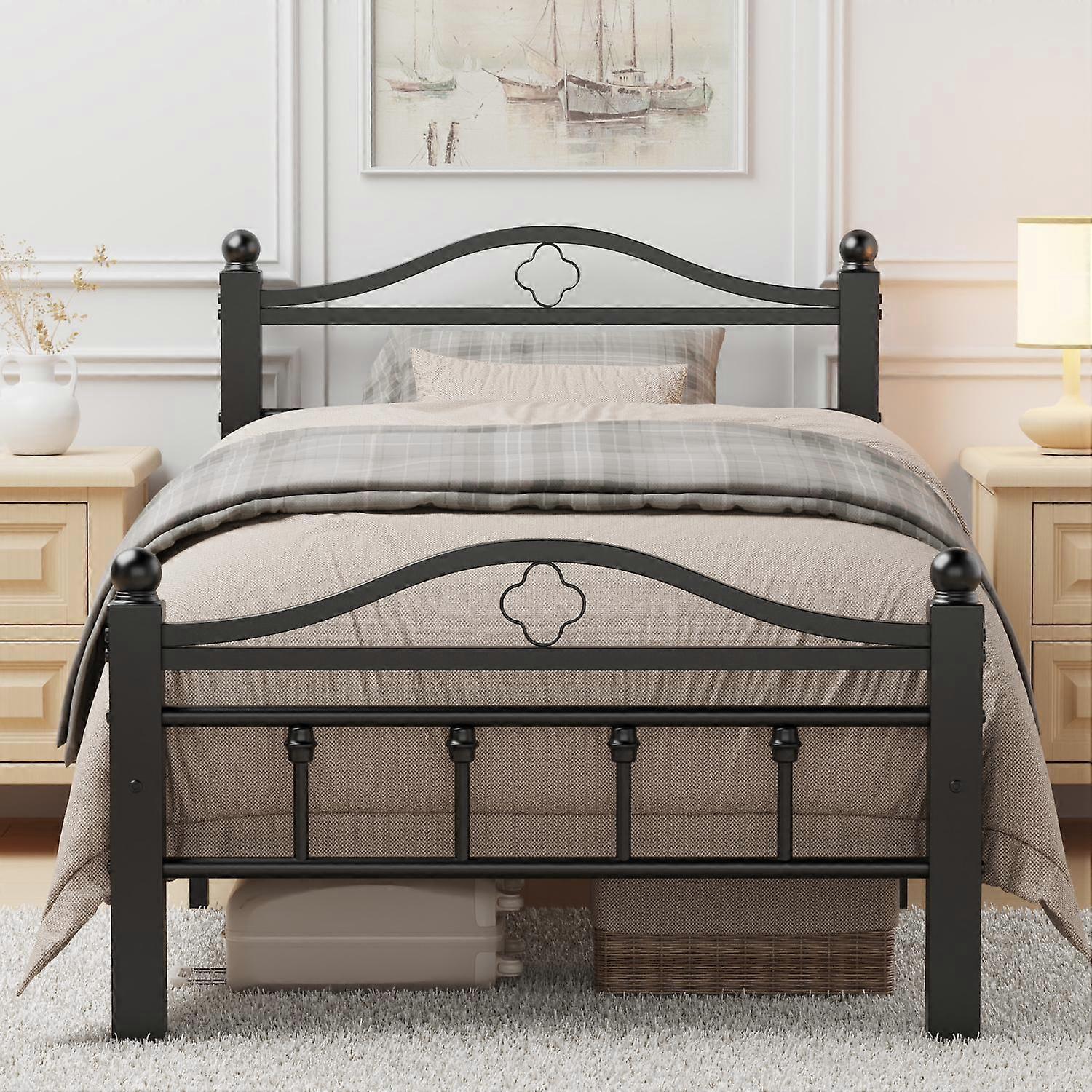 Twin Bed Frames with Headboard - Victorian Vintage Style Heavy Duty Twin Bedframe
