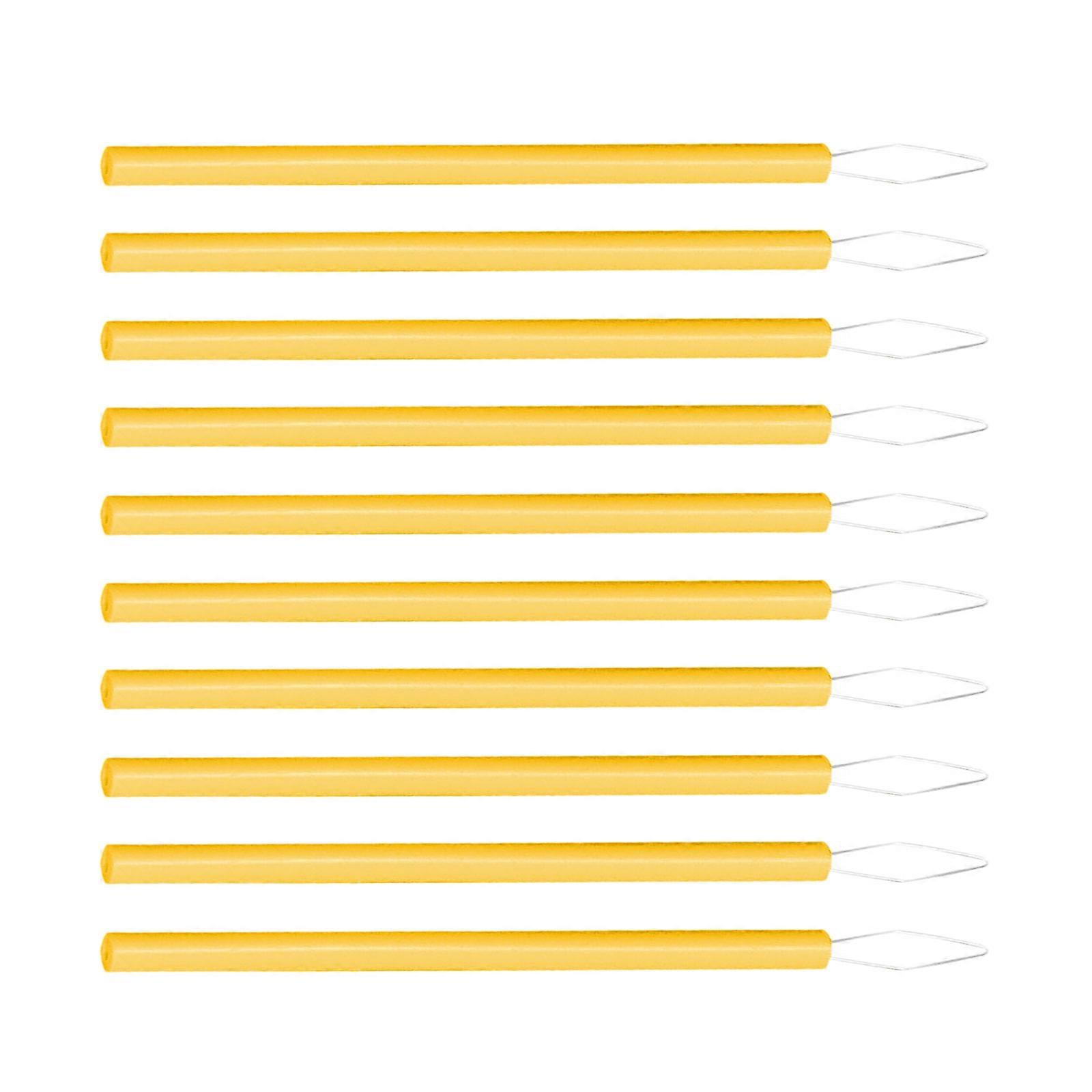 Pack of 100 Sewing Threader Lightweight Plastic Threading Guide for Quick Repairs Accessory Home Tailoring Projects  Yellow