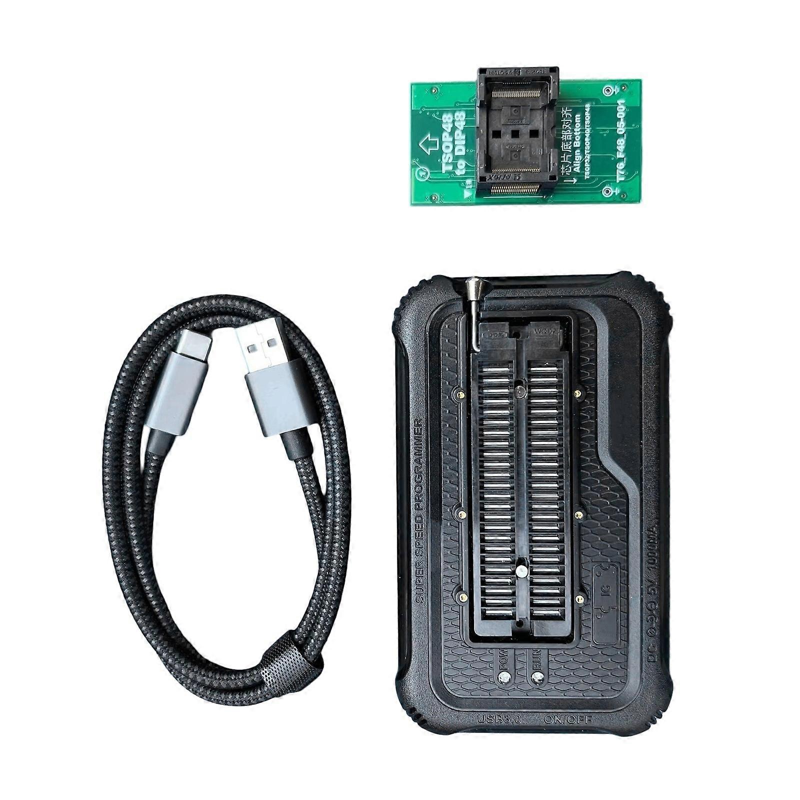 Multifunktionsprogrammerare T76 med TSOP48-adapter för ökad effektivitet vid utveckling och testning, enkel anslutning, flerfärgad