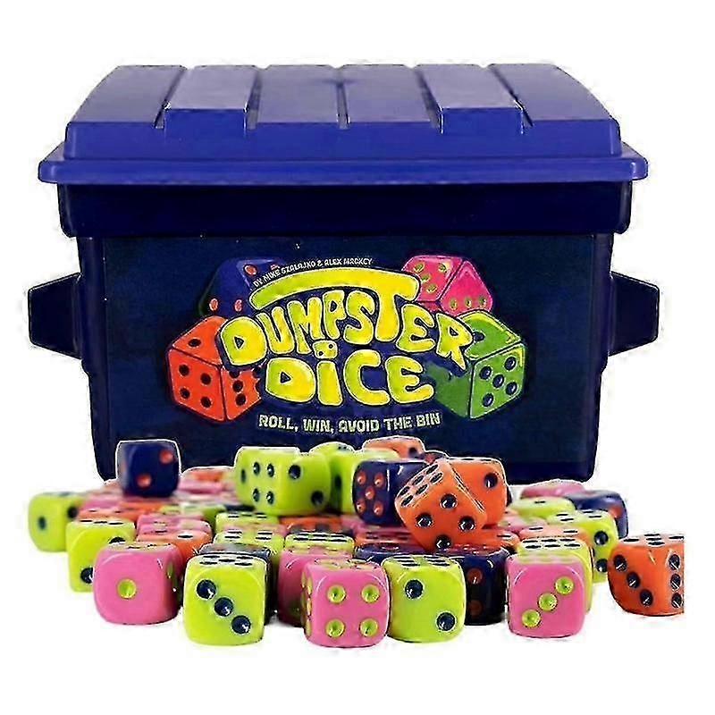Dumpster Dice Game, Family Board Game for 4 Players with 80 Dice - Perfect for Travel and Party Fun