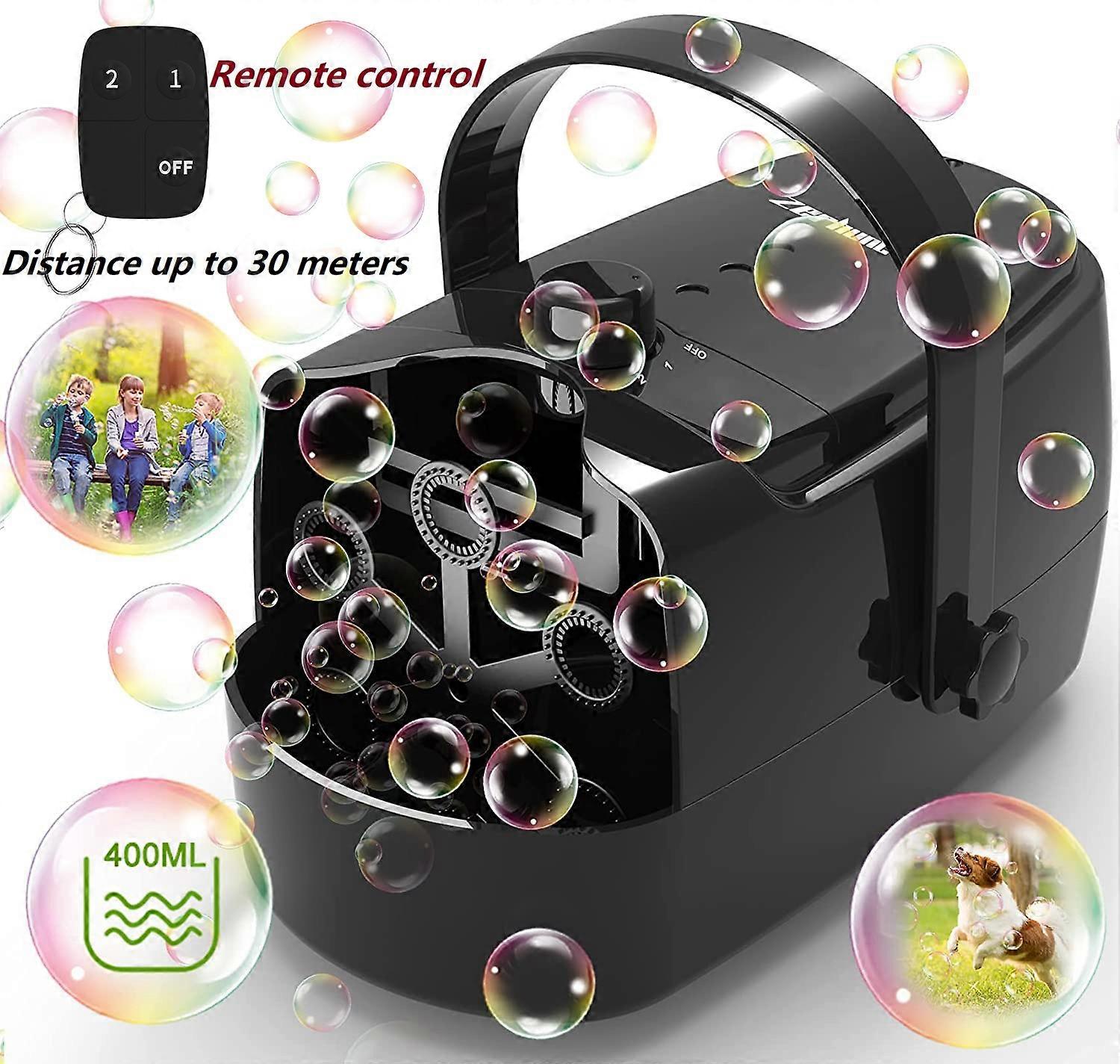 Remote control Bubble machine portable automatic support plug-in or battery or use mobile power bank  2 speed children's toy
