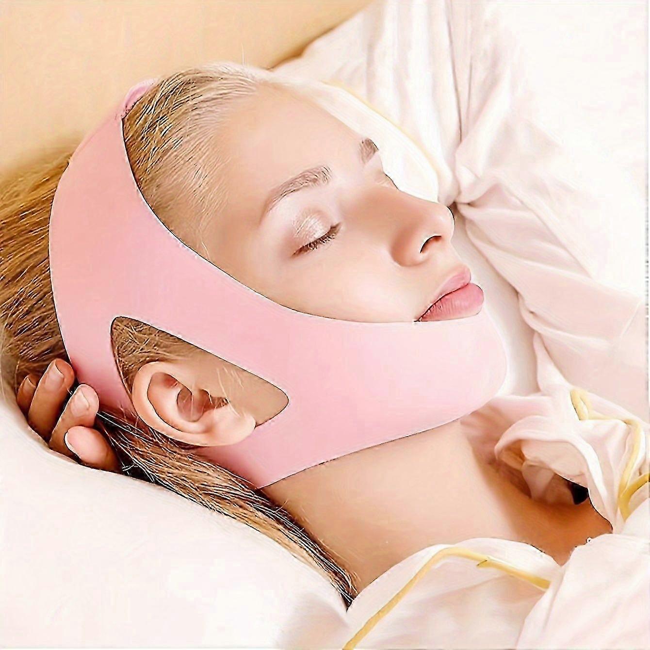 Snoring Chin Strap Sleep Aid Tool Pull-Down Pink