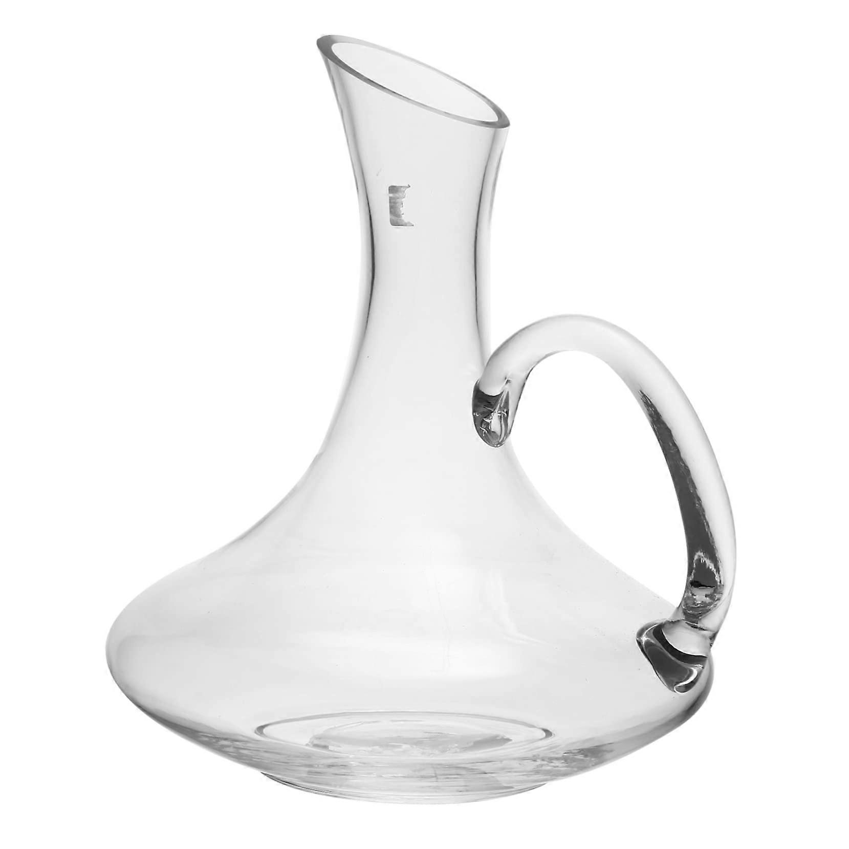 Glass Wine Decanter Pitcher with Handle Transparent Carafe for Red Wine Pouring and Preservation