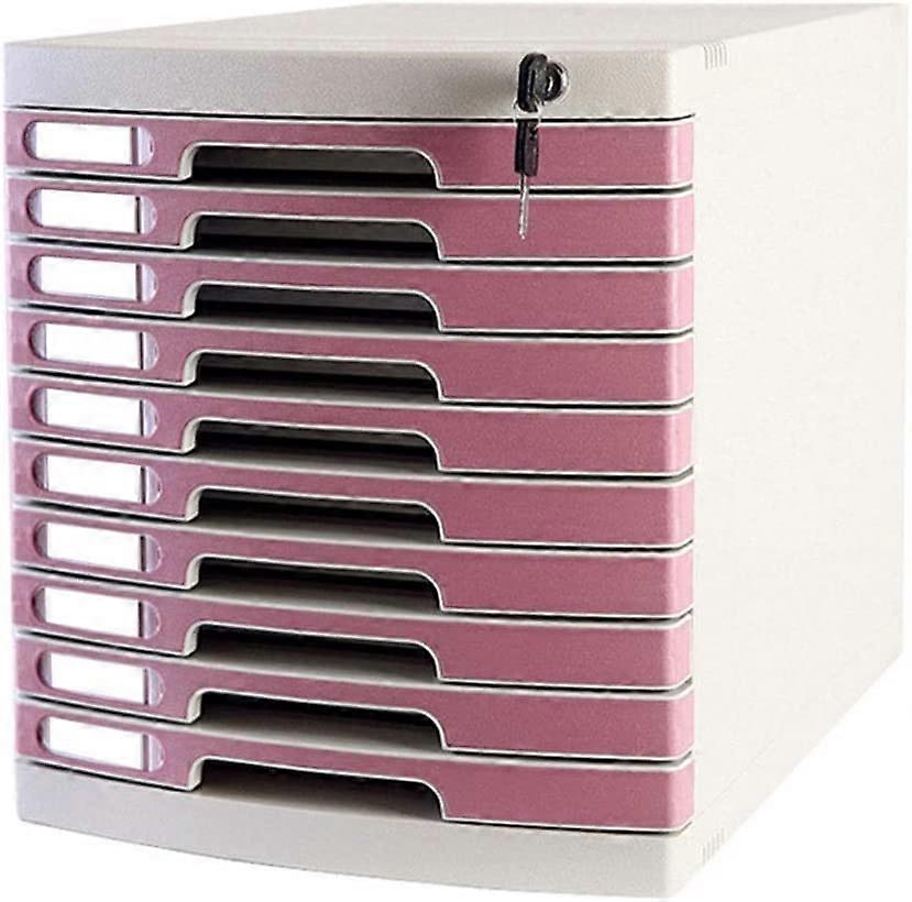 10Drawer Lockable File Cabinet for Secure Document Storage Home & Office 29.5x39.4x32.5cm Multicolor