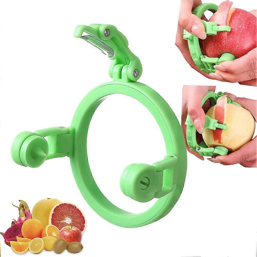 Apple Peeler with Secure Grip, Safe Manual Rotating Fruit Peeler for Apples and Pears, Foldable Design