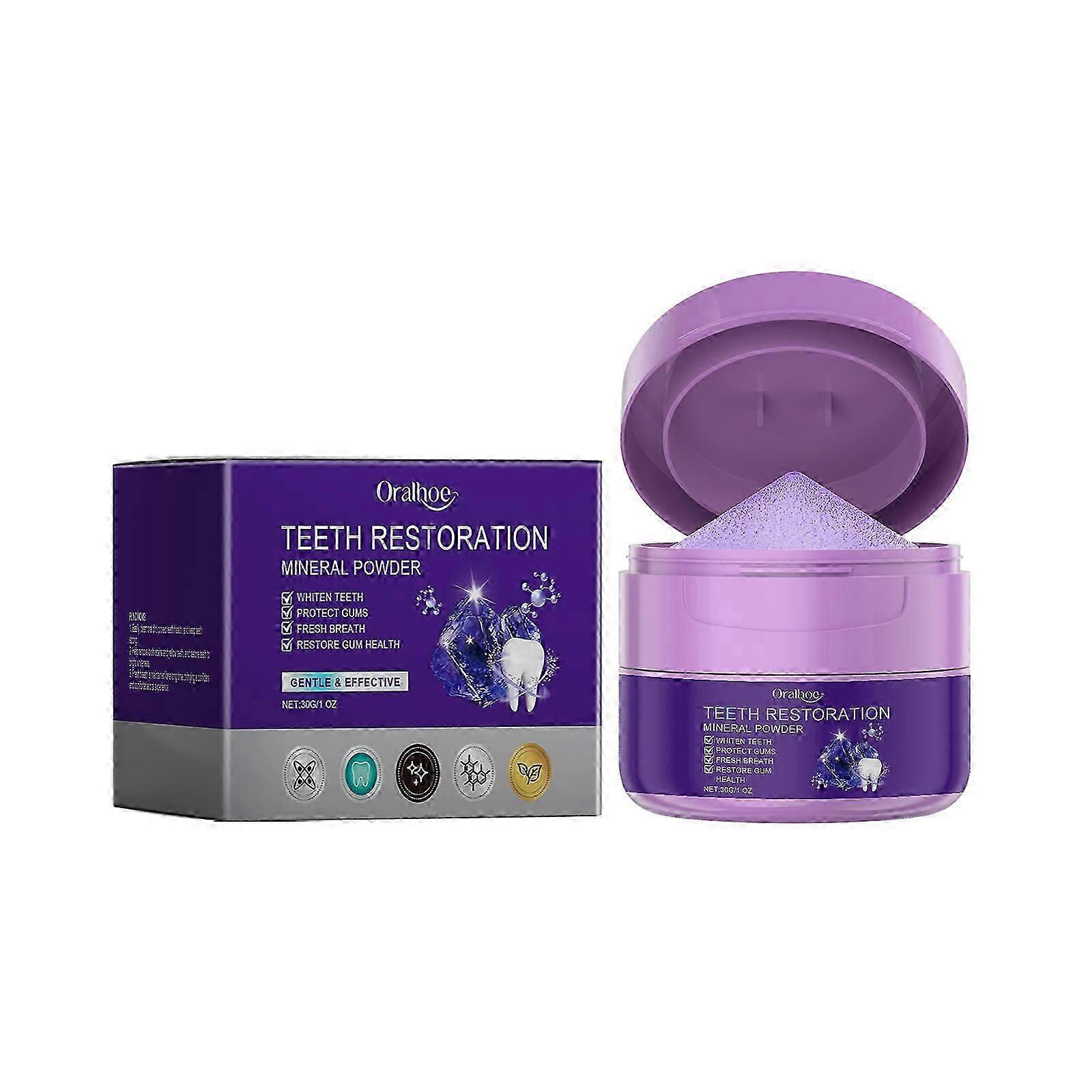 Purple Shine Tooth Powder features sodium bicarbonate