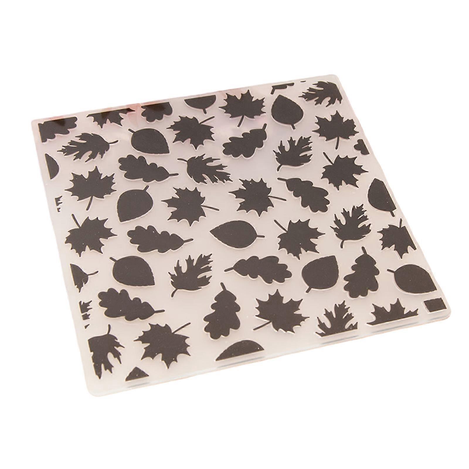 Leaves Pattern Embossing Folder Plastic Paper Embossing Templates for Scrapbooking Invitation Card Making Decoration Multicolor