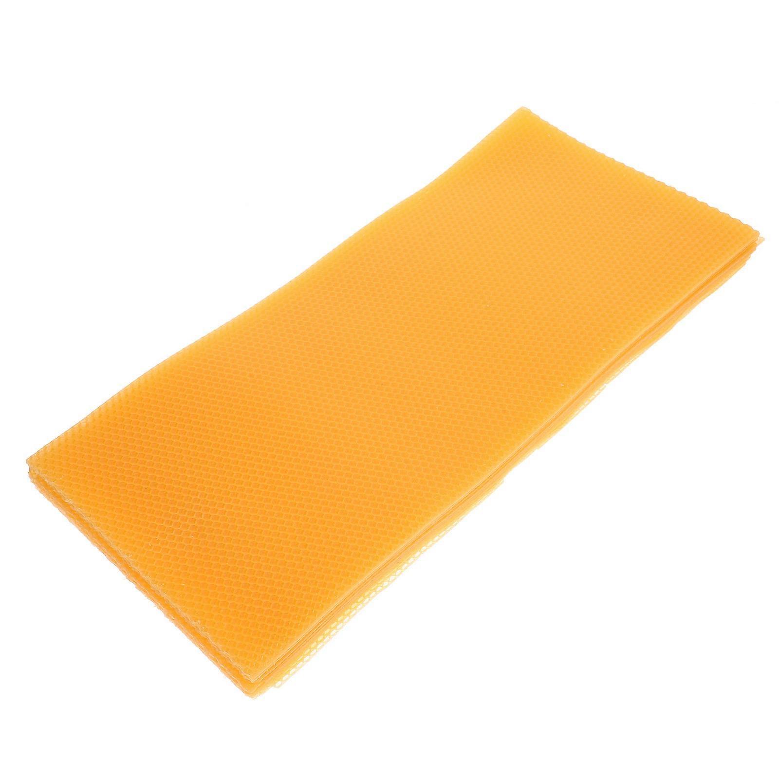 10PCS Beehive Foundation Sheets Natural Beeswax Sheets Beekeeping Tool (Orange)