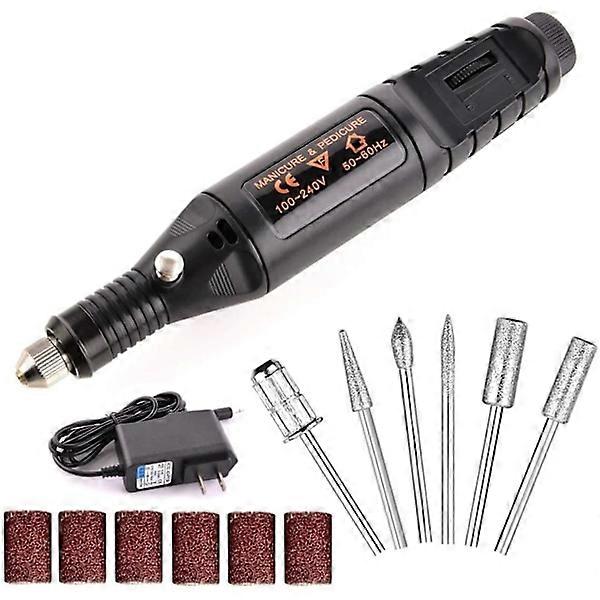 Electric Nail File with Accessories - Nails Black
