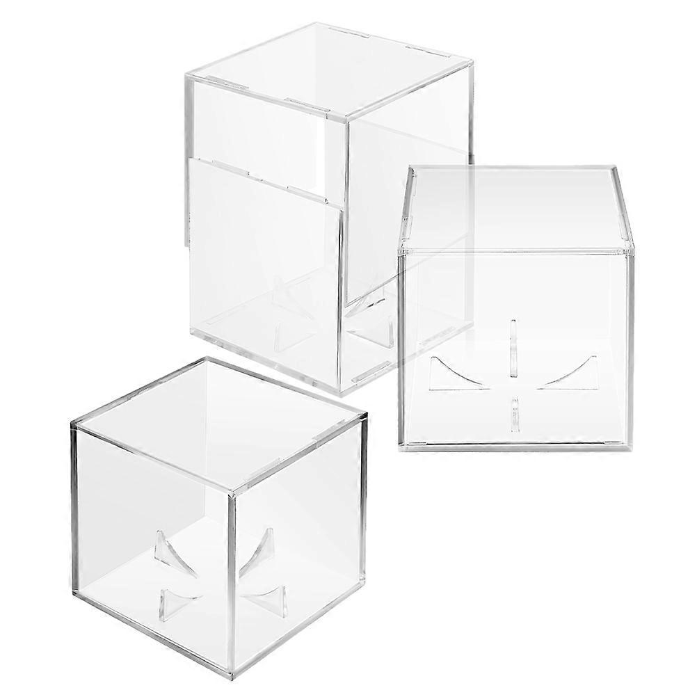 Swing into Action with 3Pcs Clear Display Cases for Baseballs Ideal for Storage and Showcase 8X8X8CM