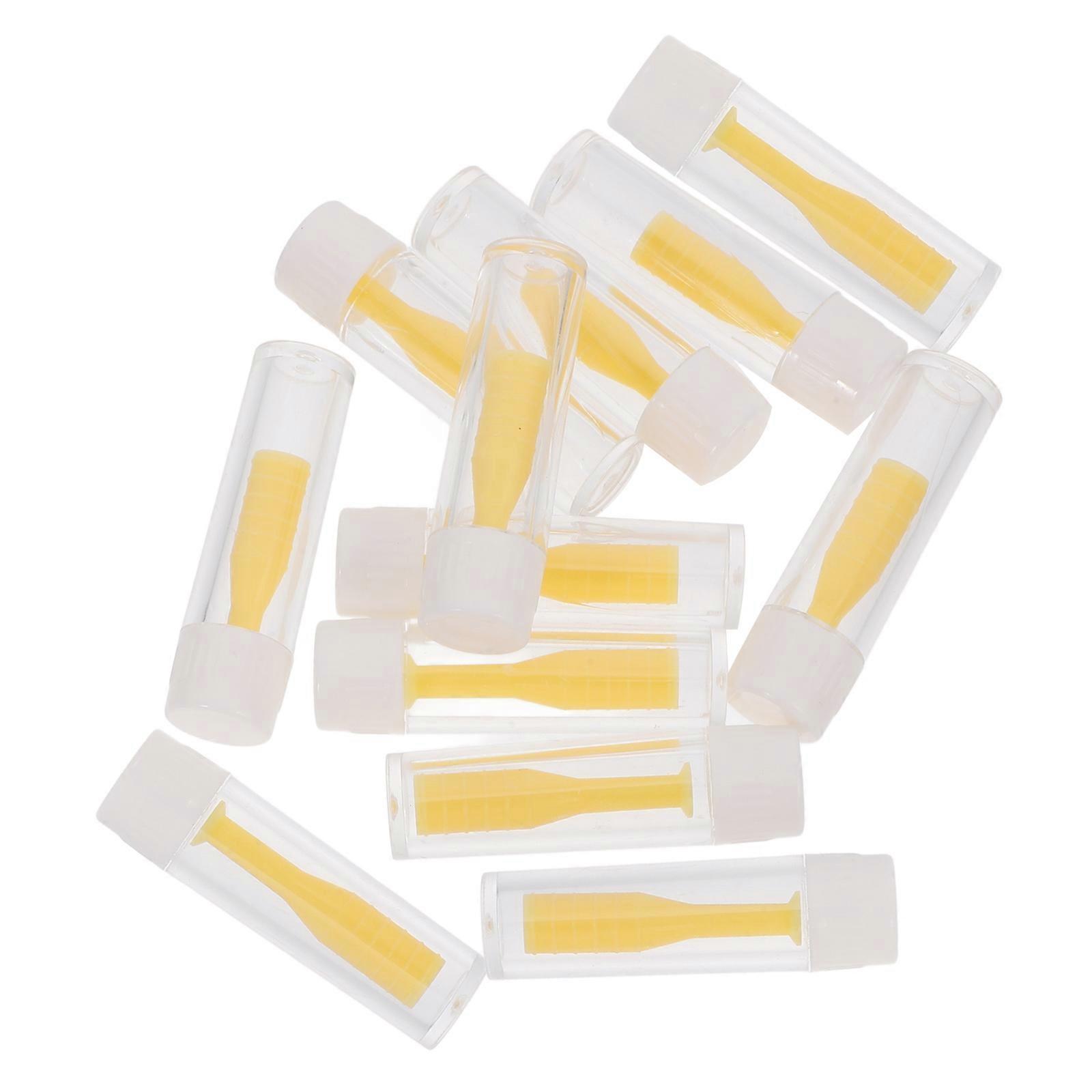 12Pcs Soft Silicone Lens Tools For Contact Lenses Users Compact Size Yellow Round Tip Lens Insertion Helpers