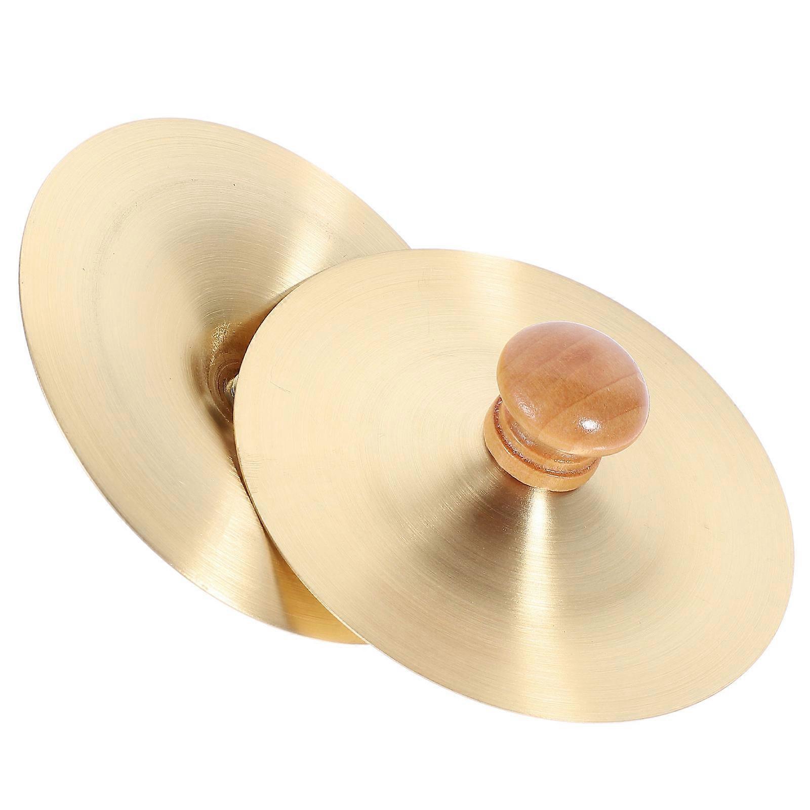 Cymbals For Kids 16 Pcs Round Golden Finger Instruments Suitable For Performance And Musical Education
