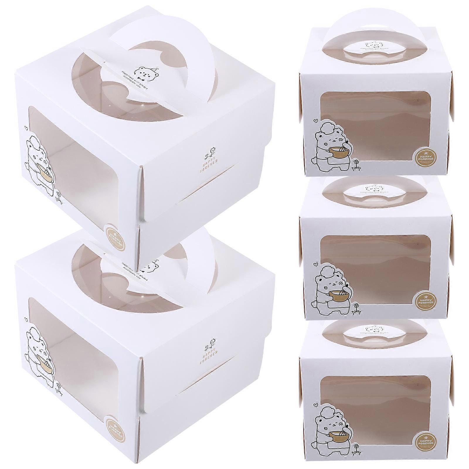 20Pcs Cake Boxes with Window for Storage White Bakery Packaging Boxes